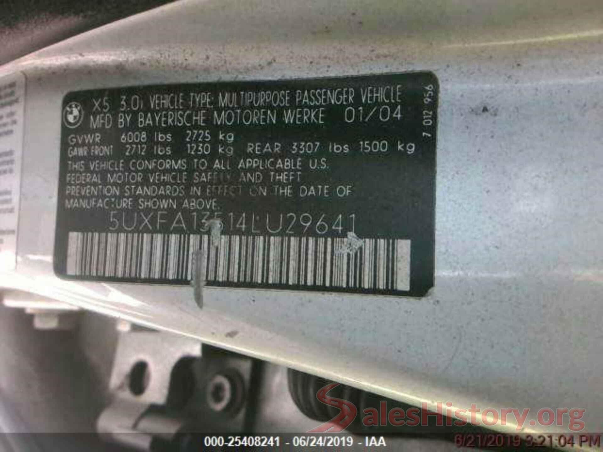 5UXFA13514LU29641 2004 BMW X5