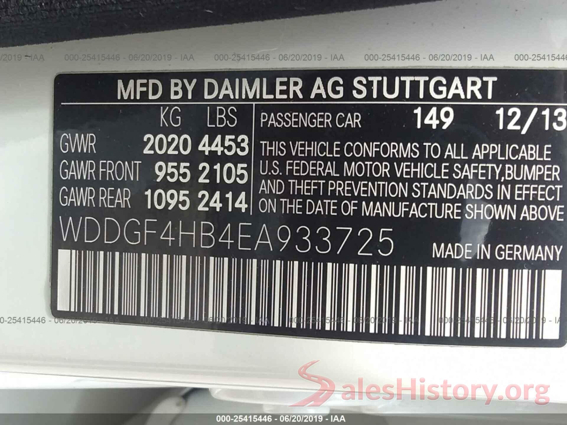 WDDGF4HB4EA933725 2014 MERCEDES-BENZ C