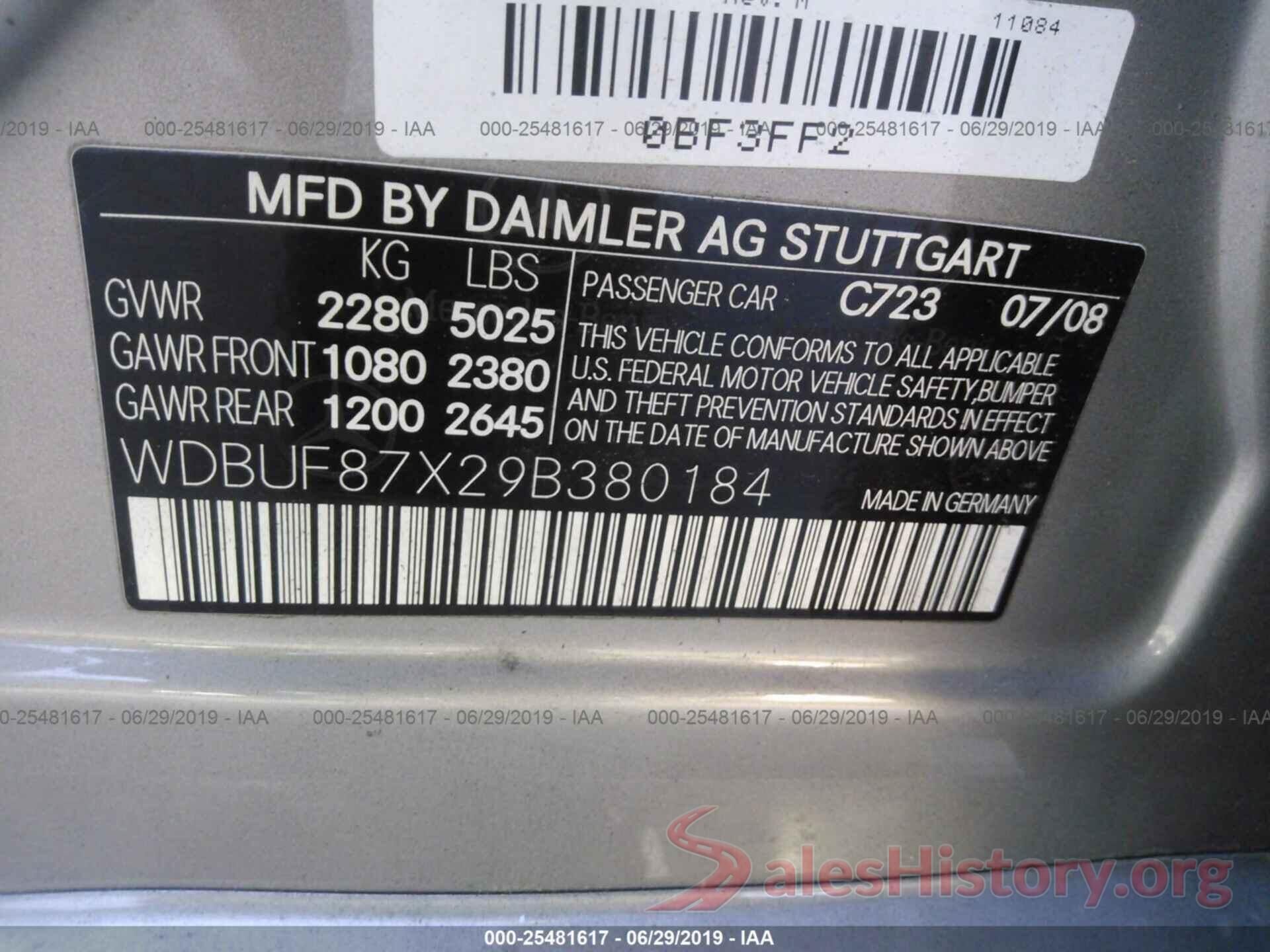 WDBUF87X29B380184 2009 MERCEDES-BENZ E