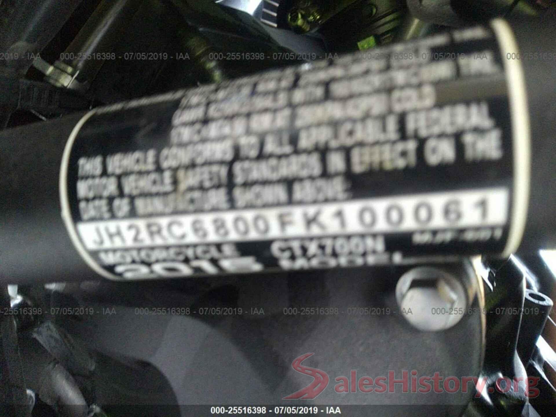 JH2RC6800FK100061 2015 HONDA CTX700