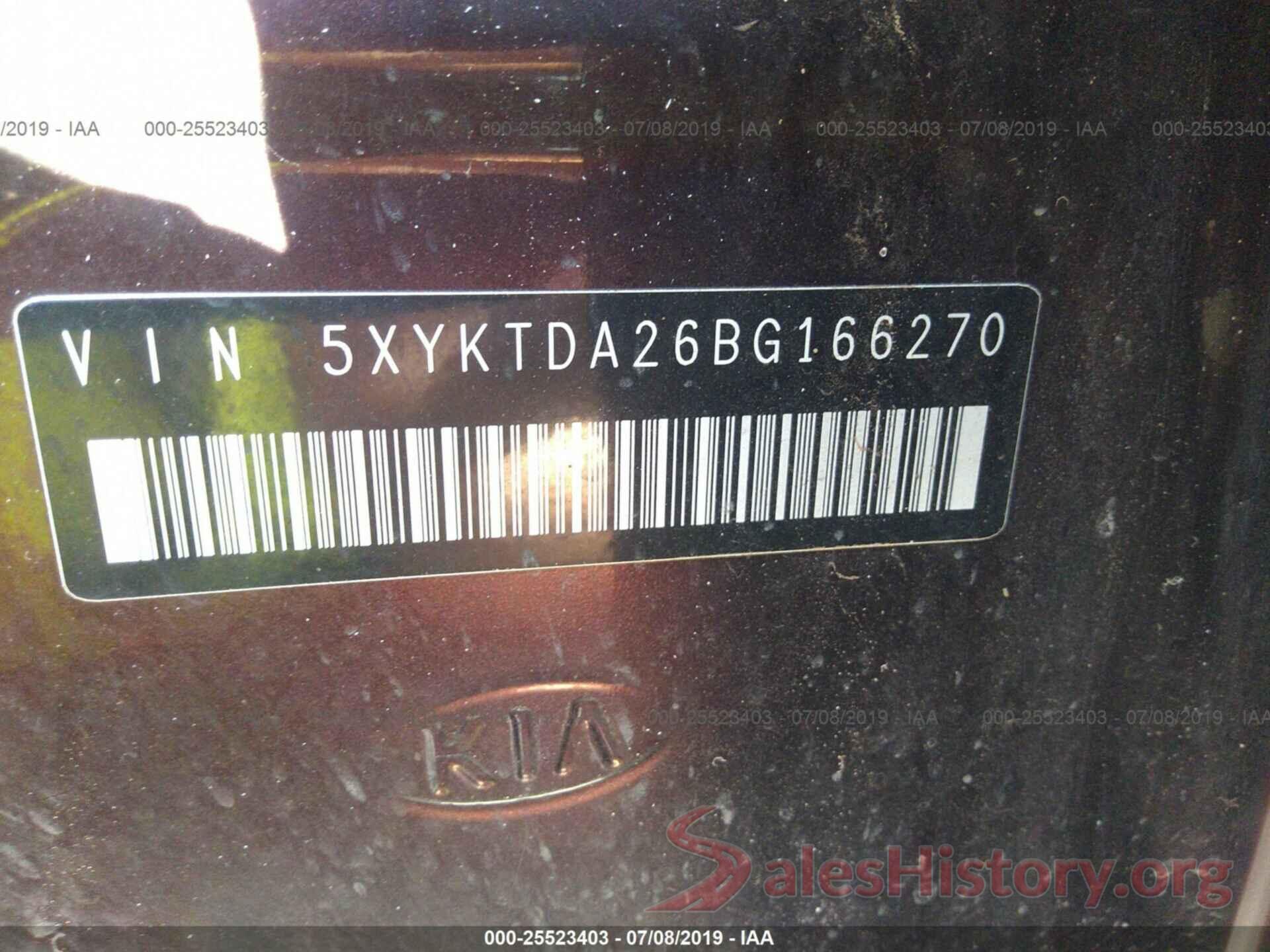 5XYKTDA26BG166270 2011 KIA SORENTO