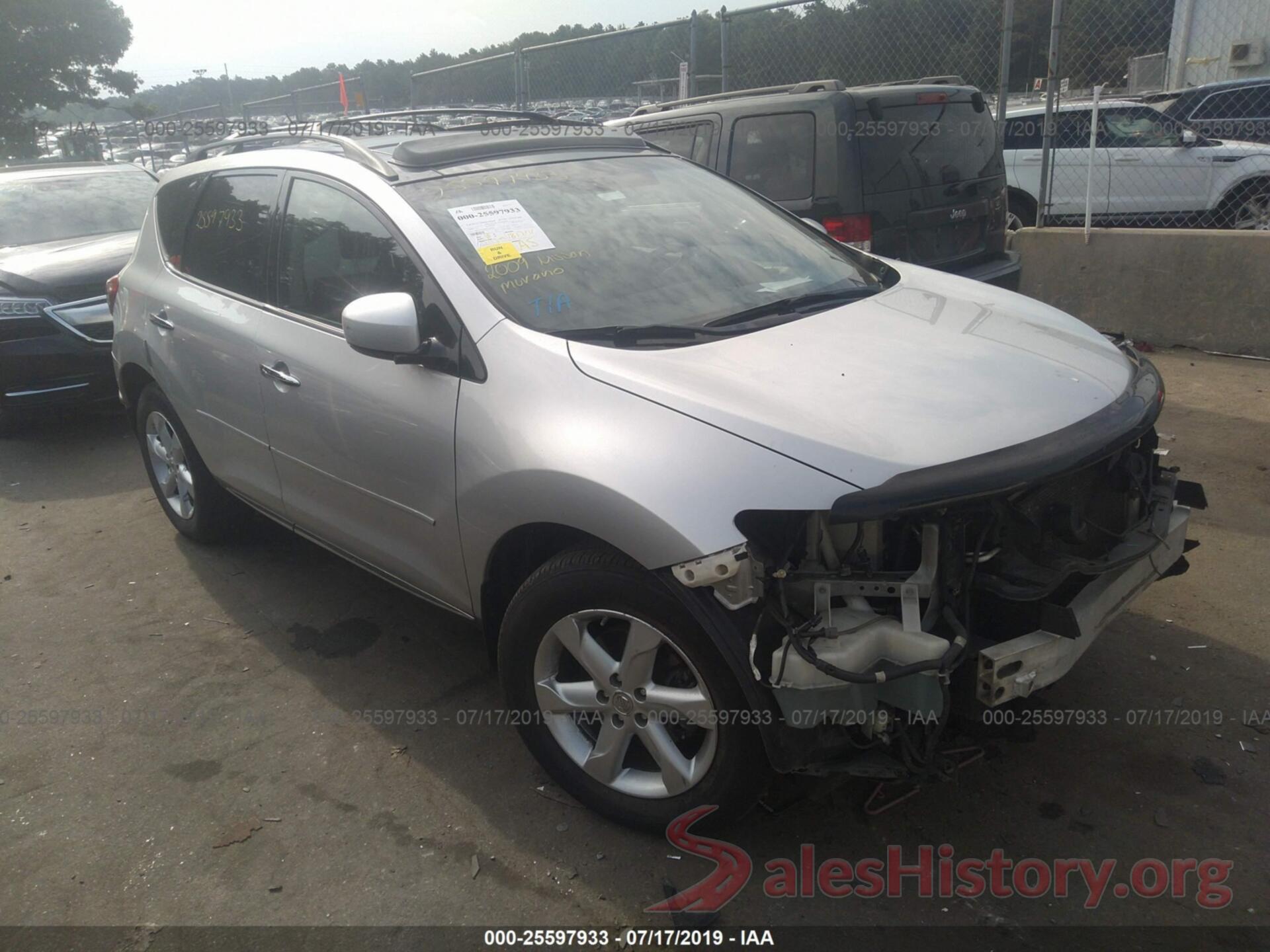 JN8AZ18W09W160581 2009 NISSAN MURANO