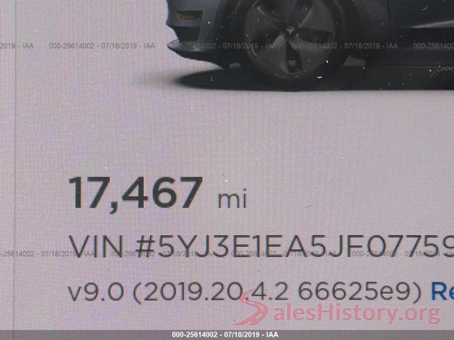 5YJ3E1EA5JF077598 2018 TESLA MODEL 3