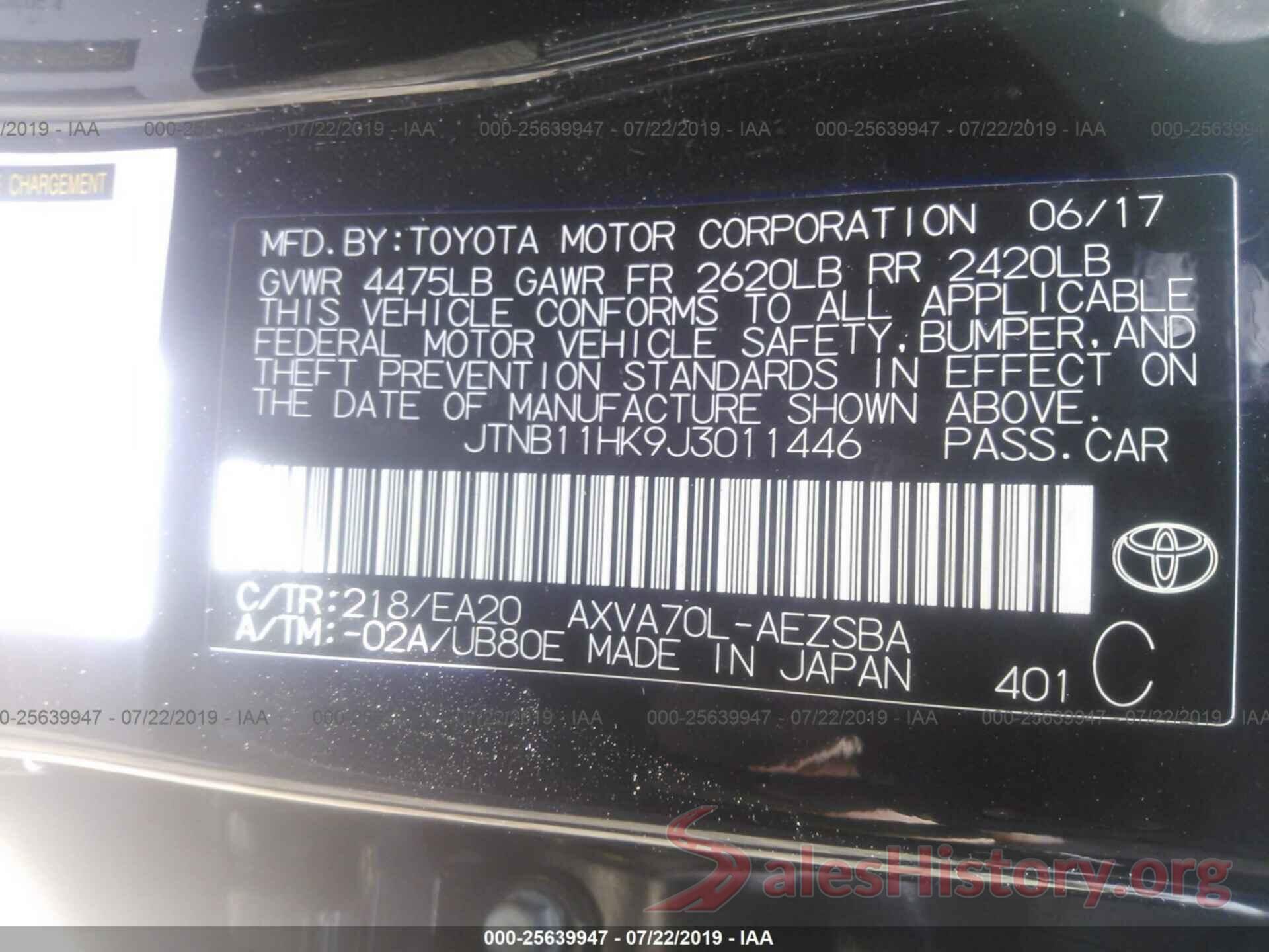 JTNB11HK9J3011446 2018 TOYOTA CAMRY