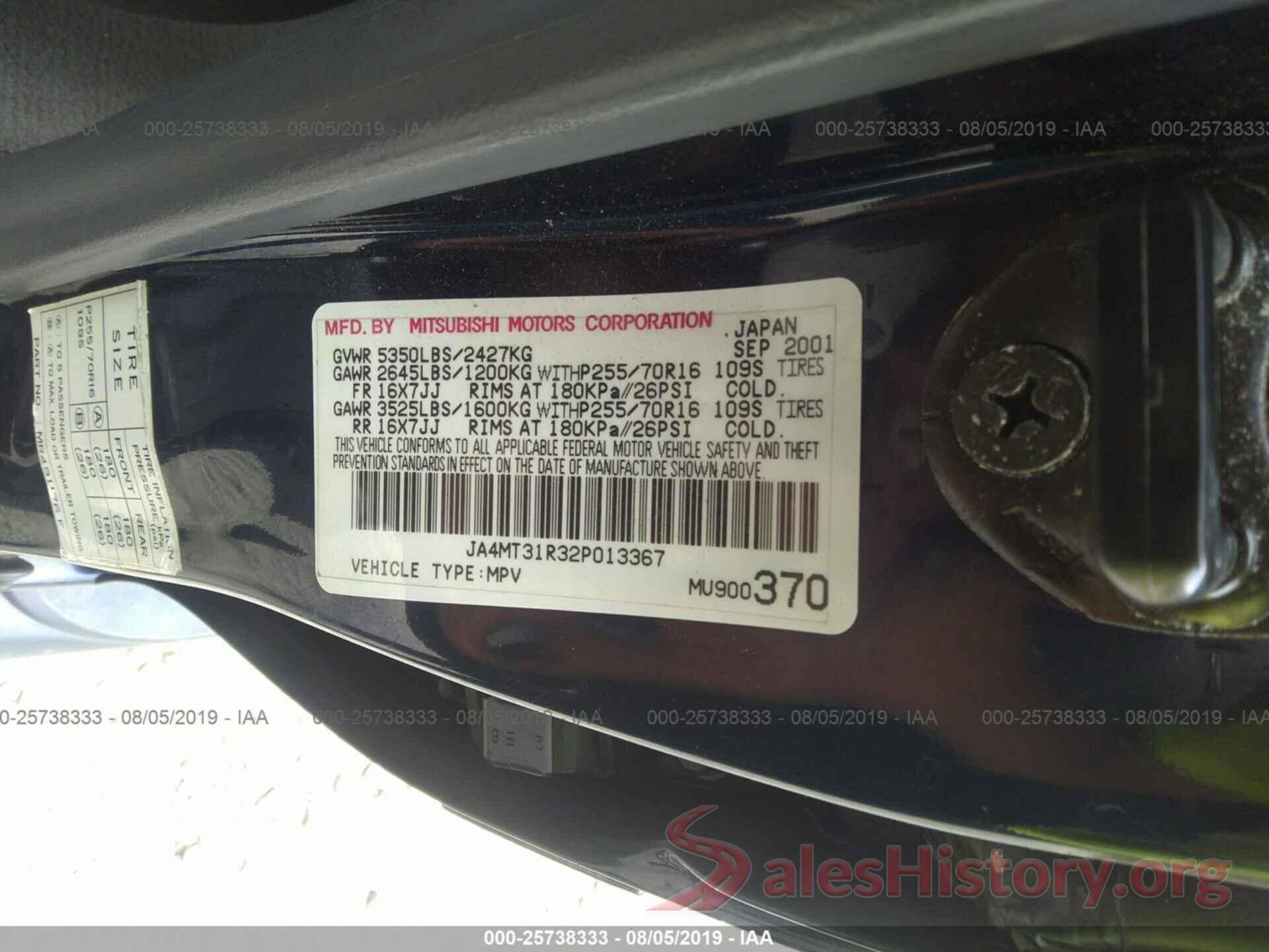 JA4MT31R32P013367 2002 MITSUBISHI MONTERO