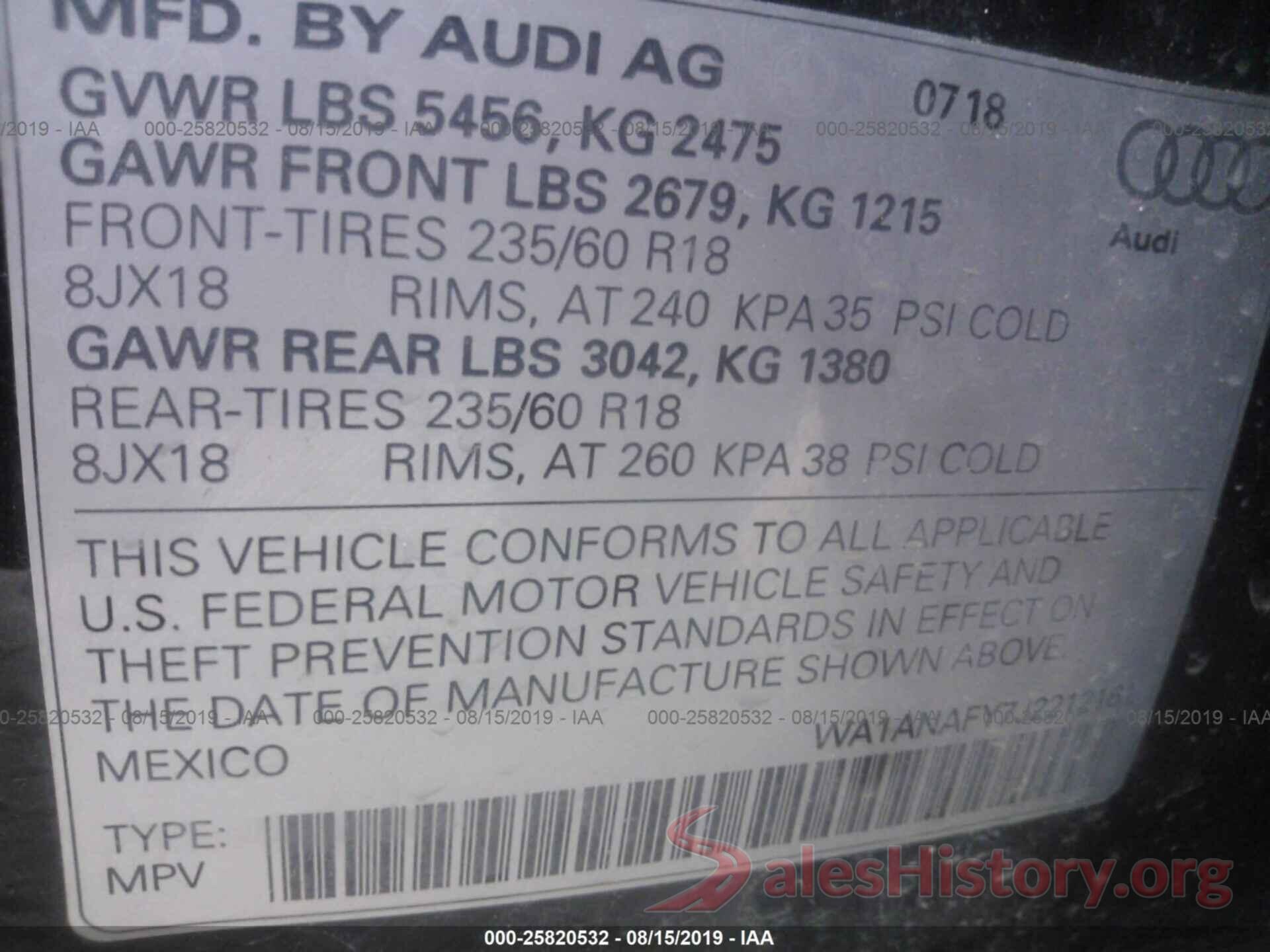 WA1ANAFY7J2212161 2018 AUDI Q5