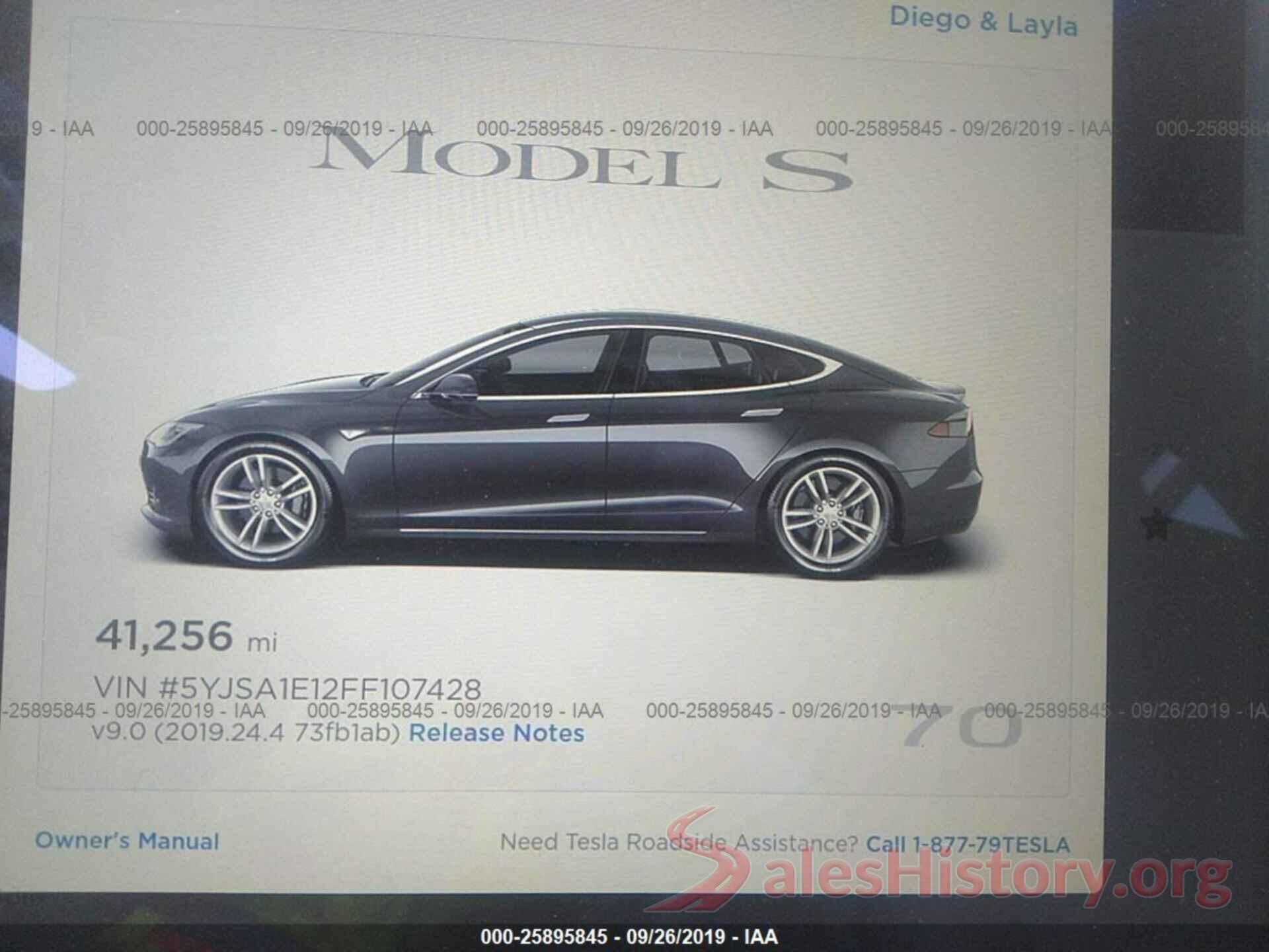 5YJSA1E12FF107428 2015 TESLA MODEL S