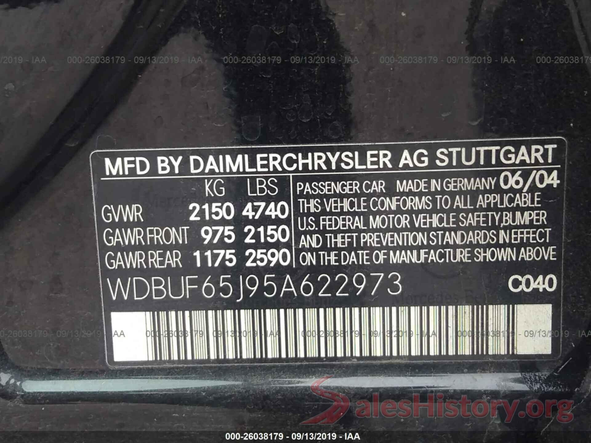 WDBUF65J95A622973 2005 MERCEDES-BENZ E