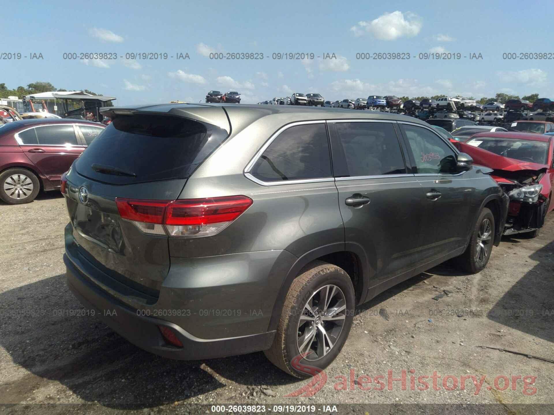 5TDZARFHXKS051799 2019 TOYOTA HIGHLANDER