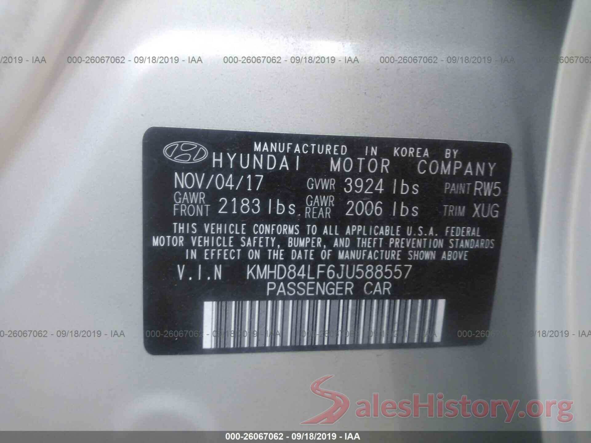 KMHD84LF6JU588557 2018 HYUNDAI ELANTRA