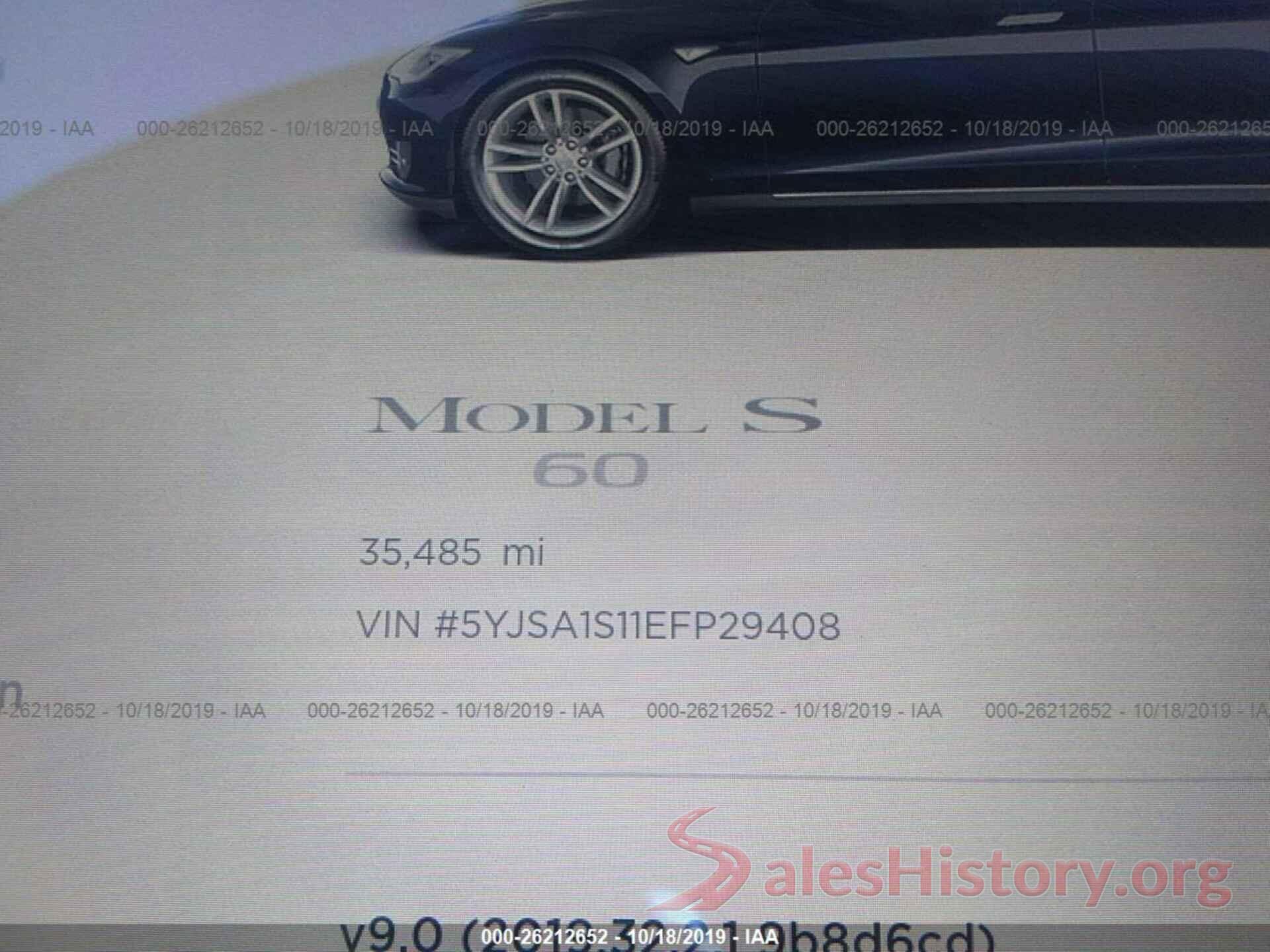 5YJSA1S11EFP29408 2014 TESLA MODEL S