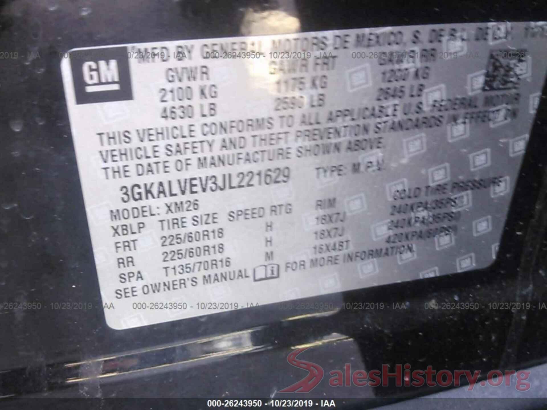 3GKALVEV3JL221629 2018 GMC TERRAIN