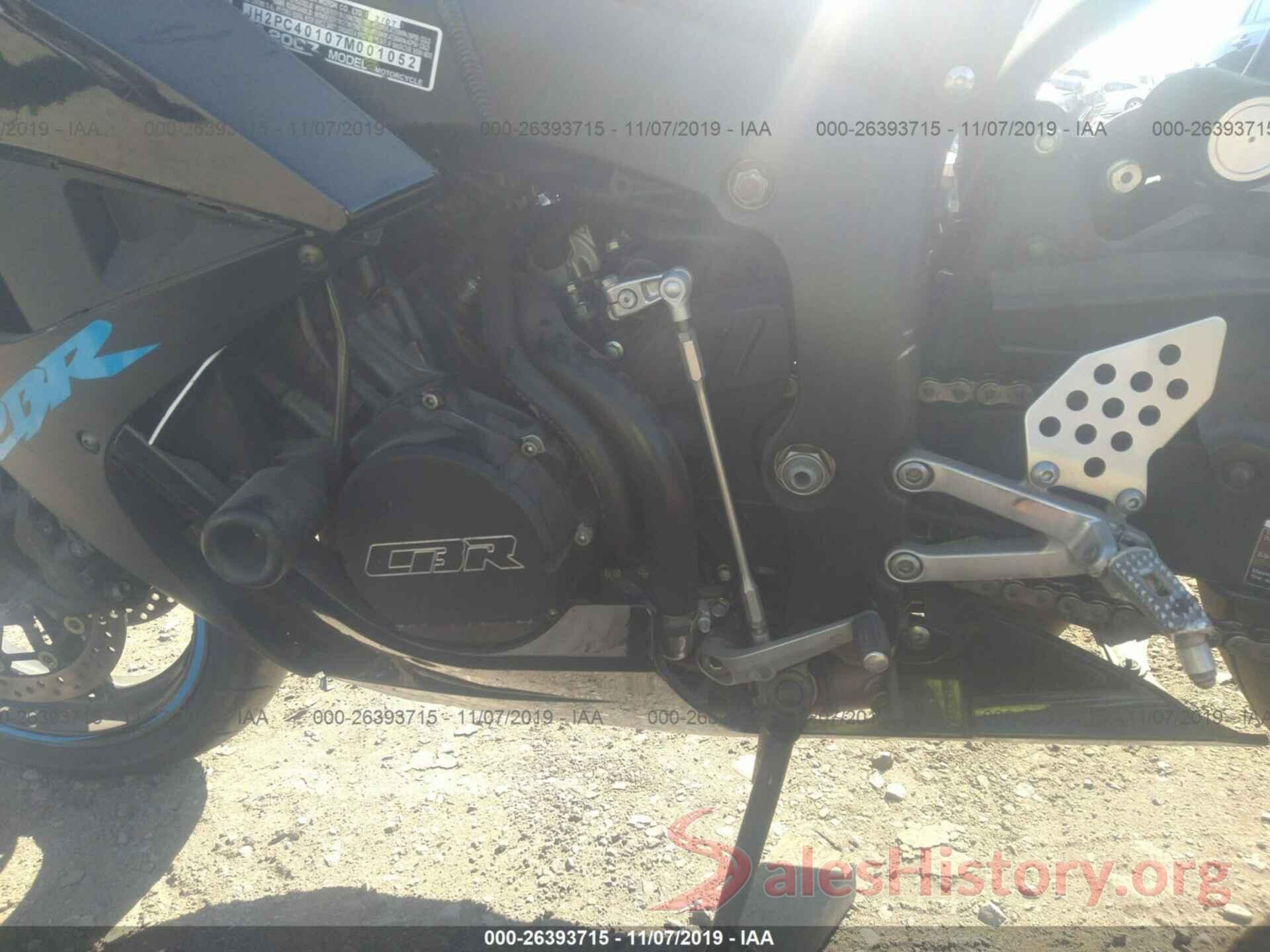 JH2PC40107M001052 2007 HONDA CBR600