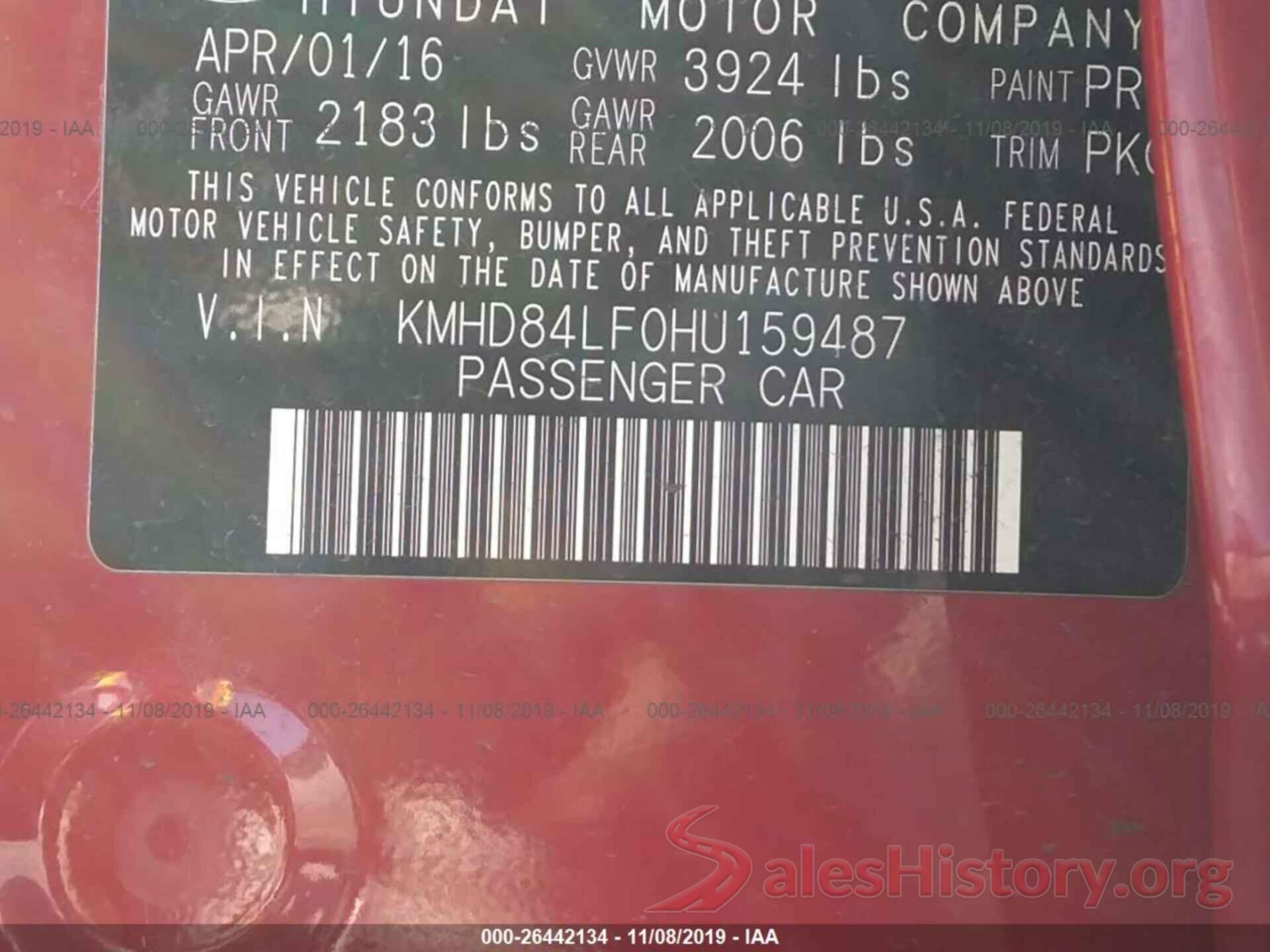 KMHD84LF0HU159487 2017 HYUNDAI ELANTRA