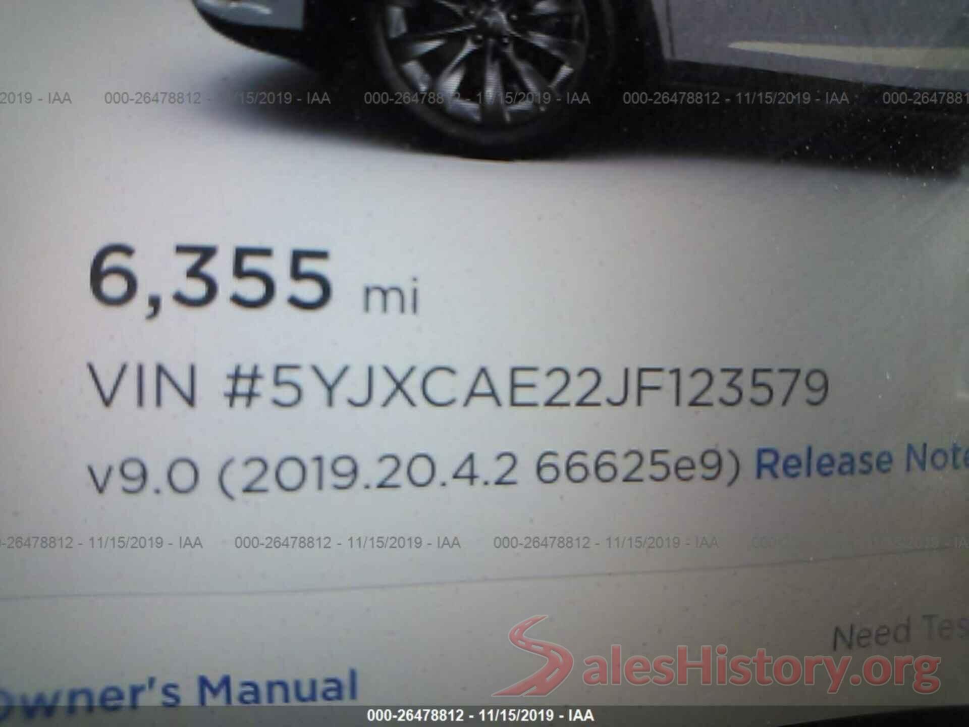 5YJXCAE22JF123579 2018 TESLA MODEL X