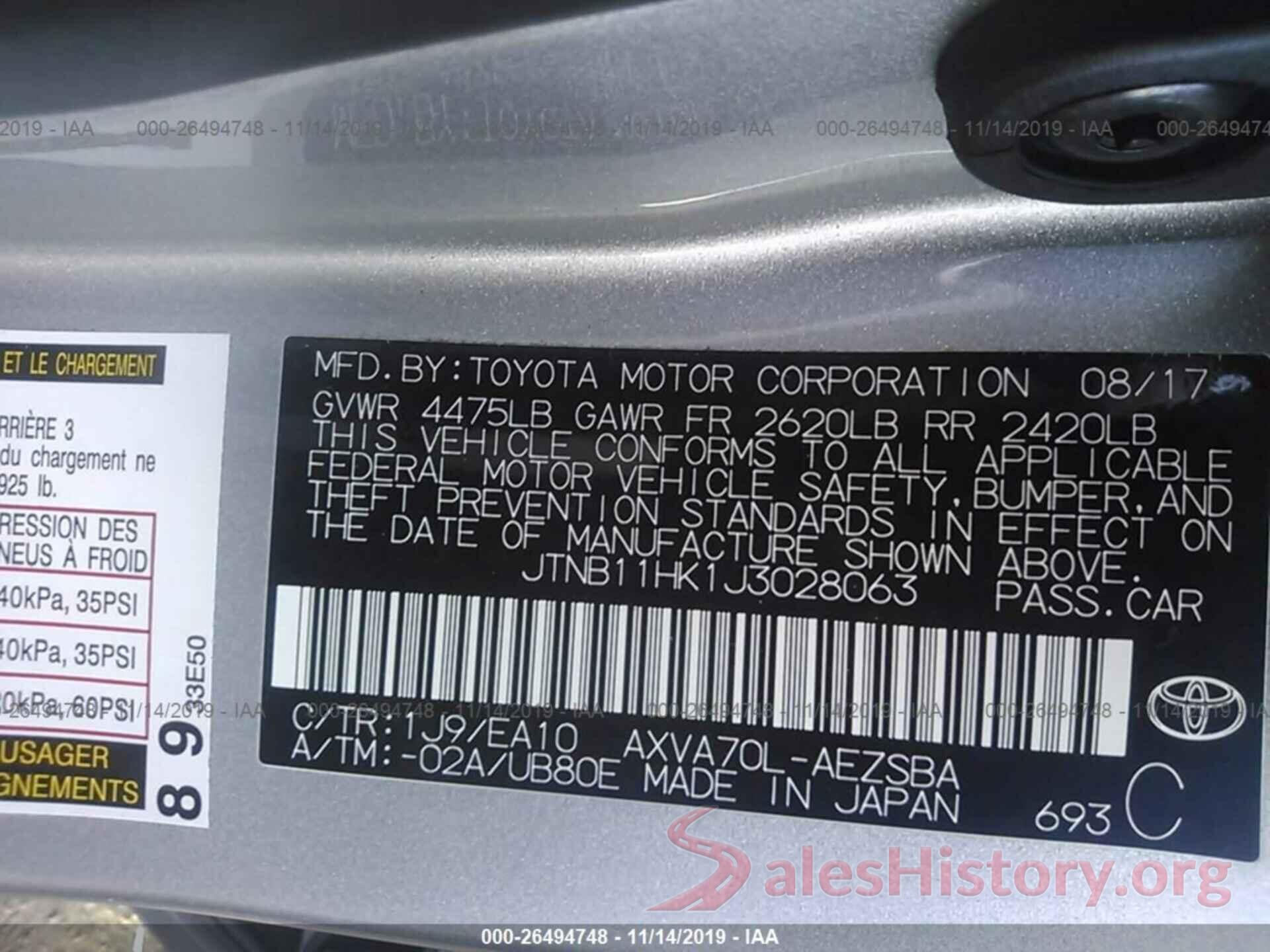 JTNB11HK1J3028063 2018 TOYOTA CAMRY