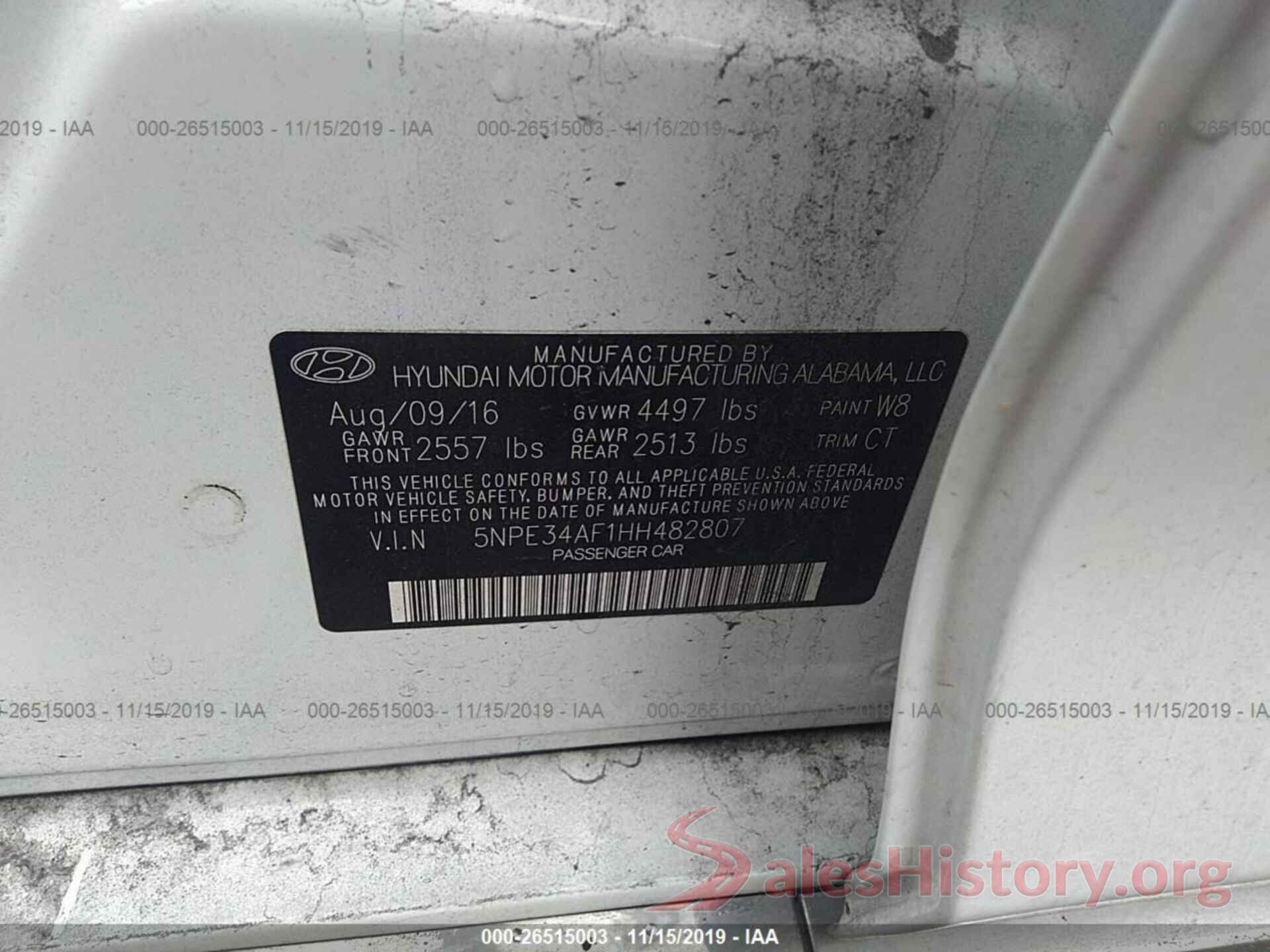 5NPE34AF1HH482807 2017 HYUNDAI SONATA