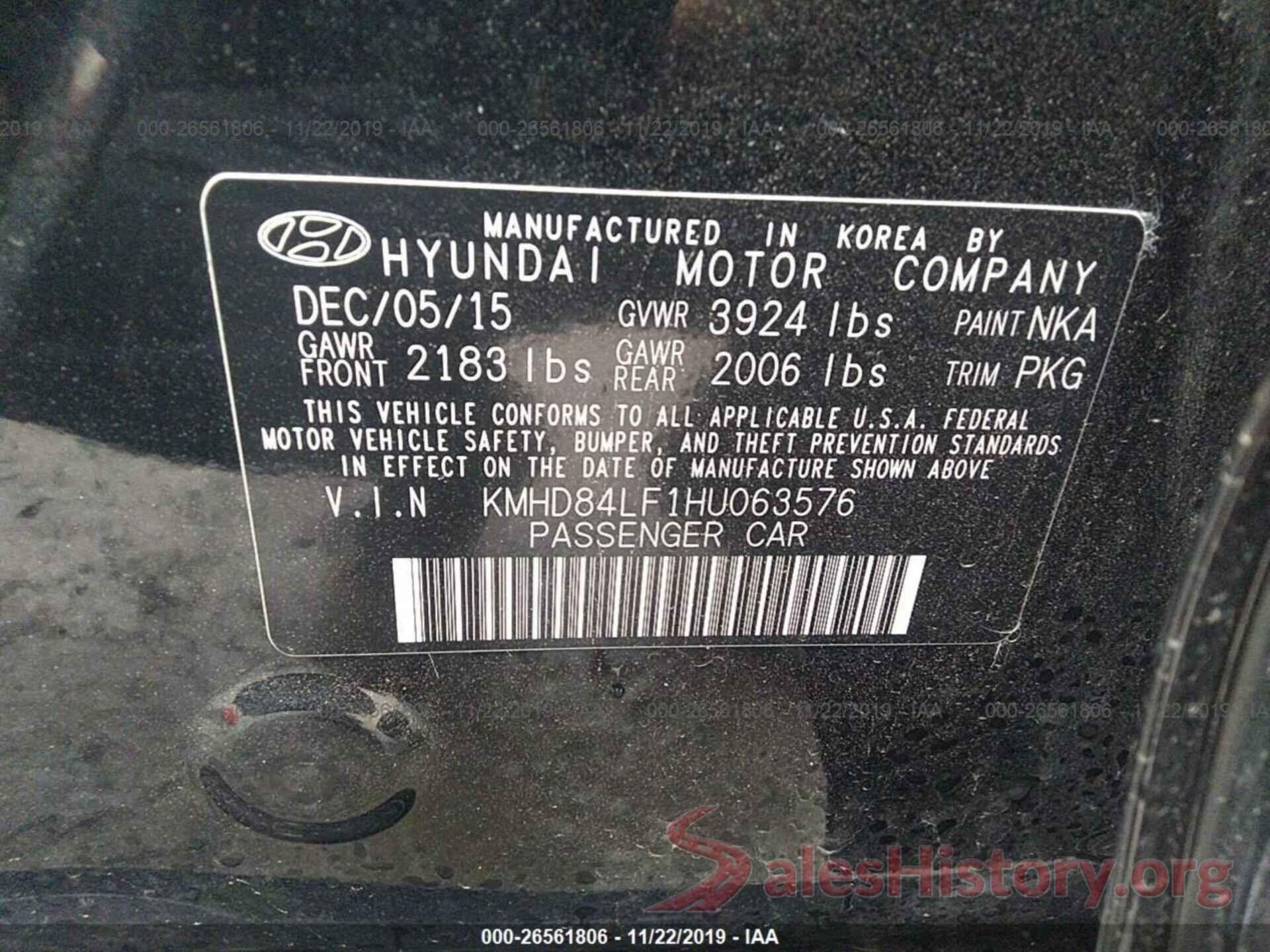 KMHD84LF1HU063576 2017 HYUNDAI ELANTRA