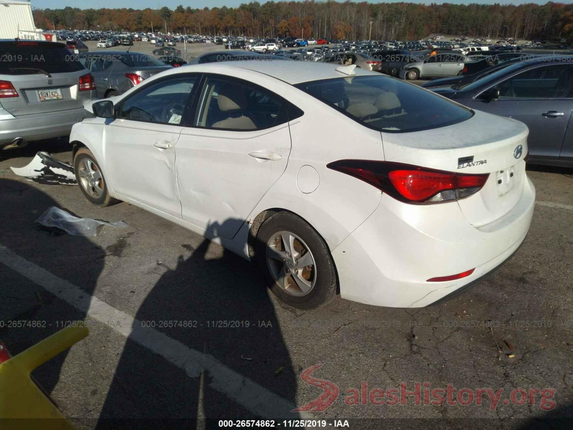 5NPDH4AE9GH680764 2016 HYUNDAI ELANTRA