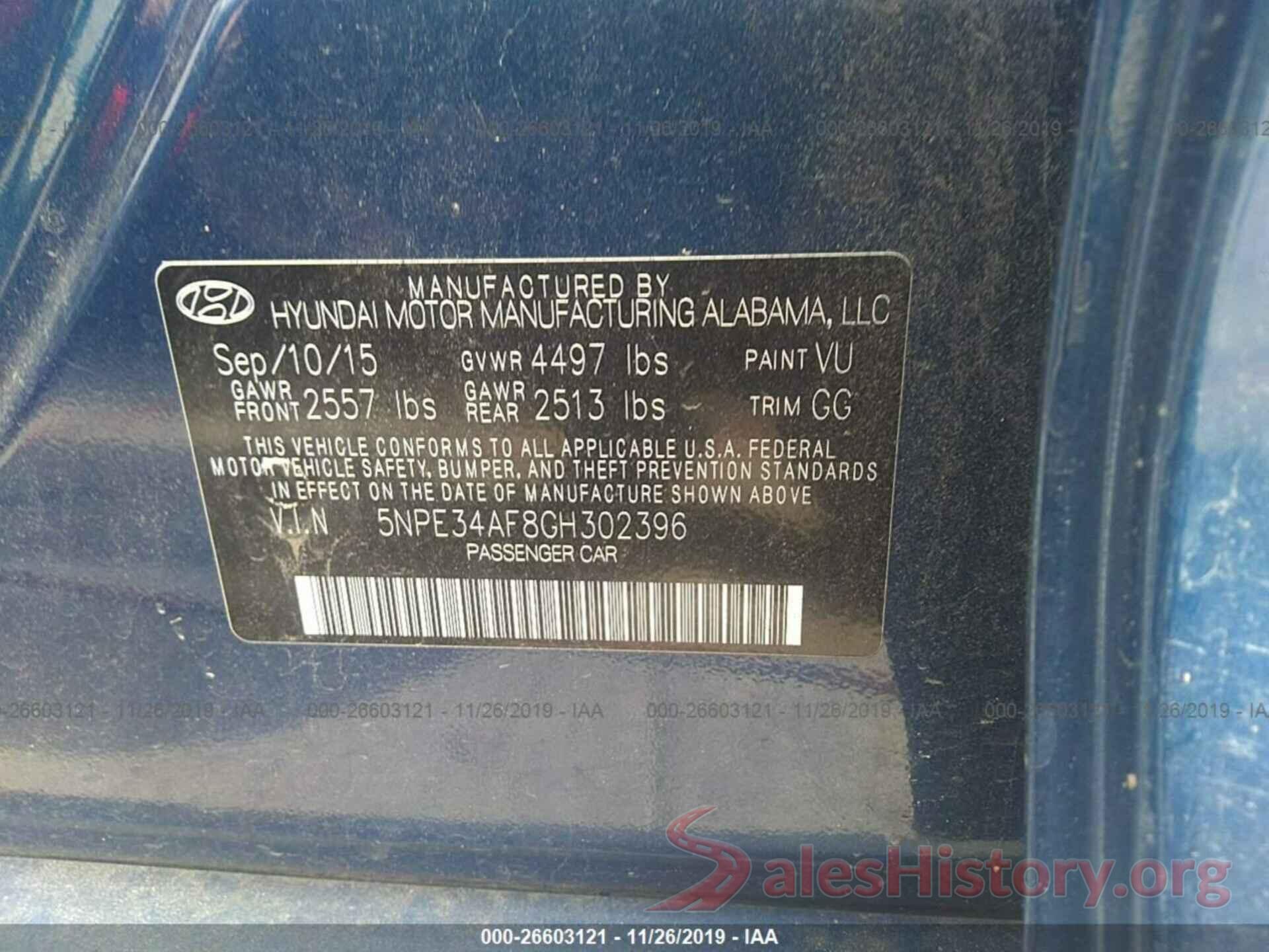 5NPE34AF8GH302396 2016 HYUNDAI SONATA