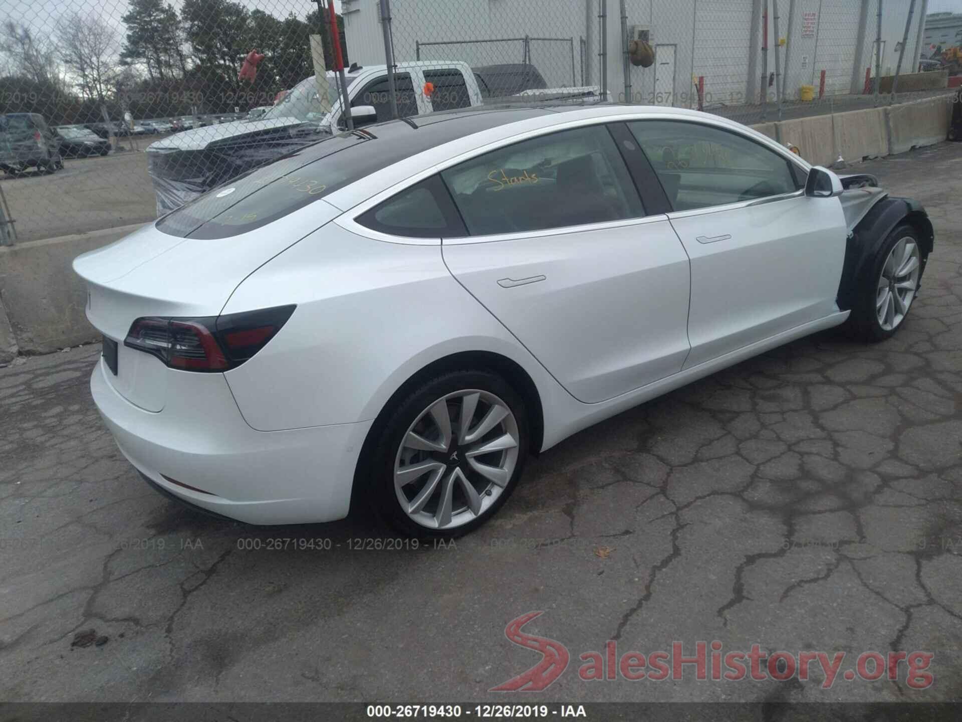 5YJ3E1EA9KF407552 2019 TESLA MODEL 3