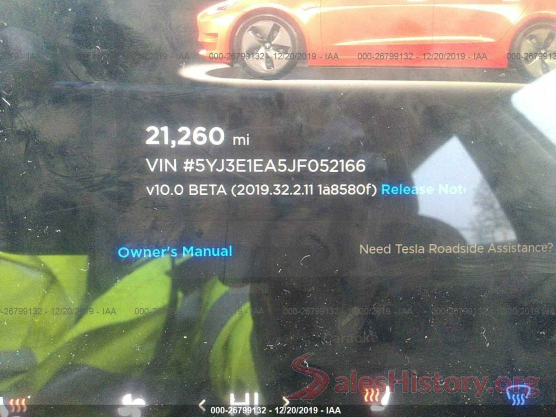 5YJ3E1EA5JF052166 2018 TESLA MODEL 3