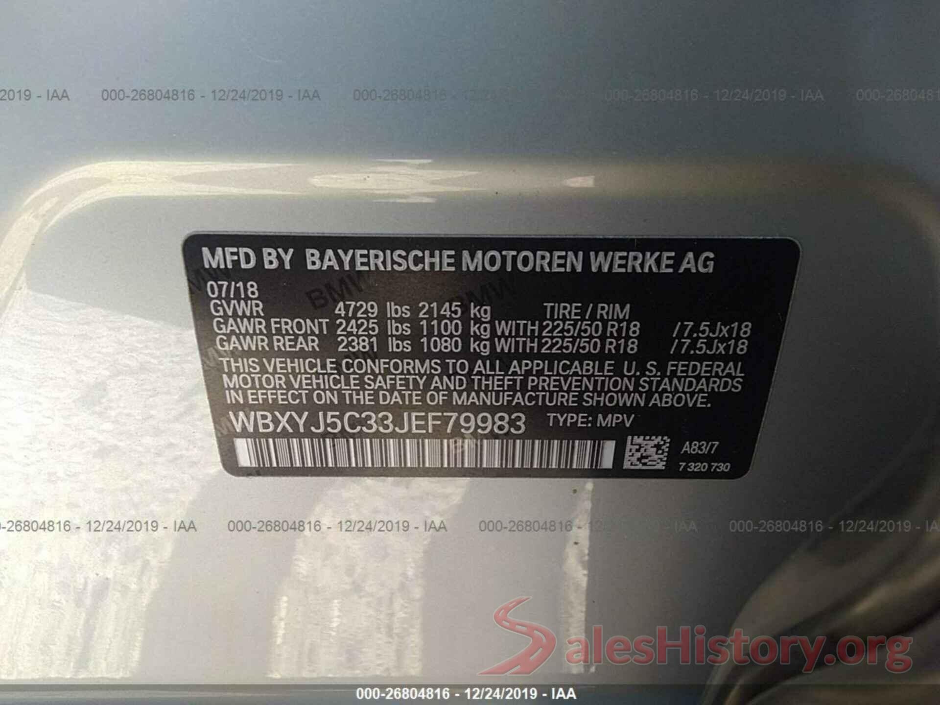 WBXYJ5C33JEF79983 2018 BMW X2