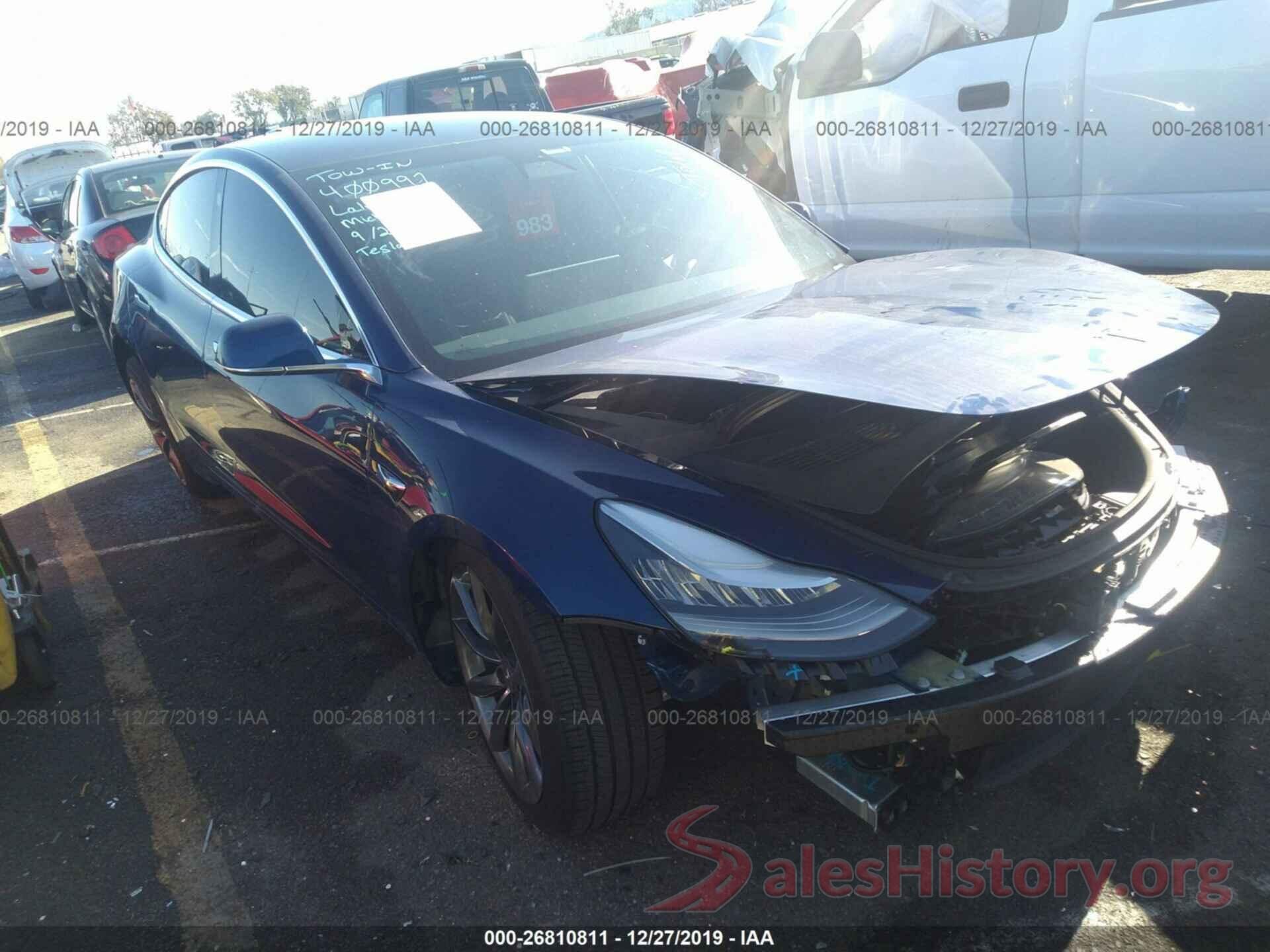 5YJ3E1EA0KF400991 2019 TESLA MODEL 3