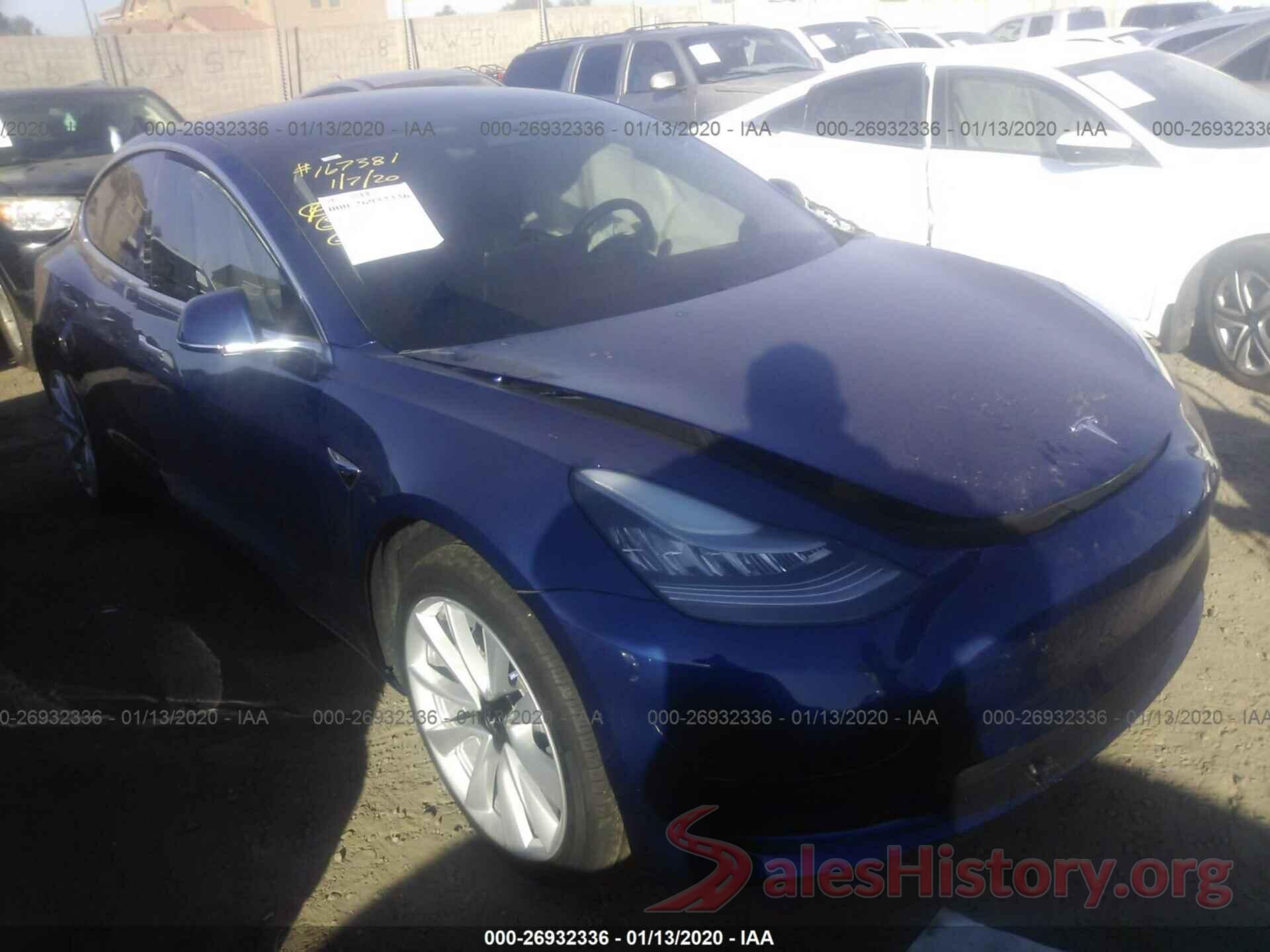 5YJ3E1EAXKF449356 2019 TESLA MODEL 3