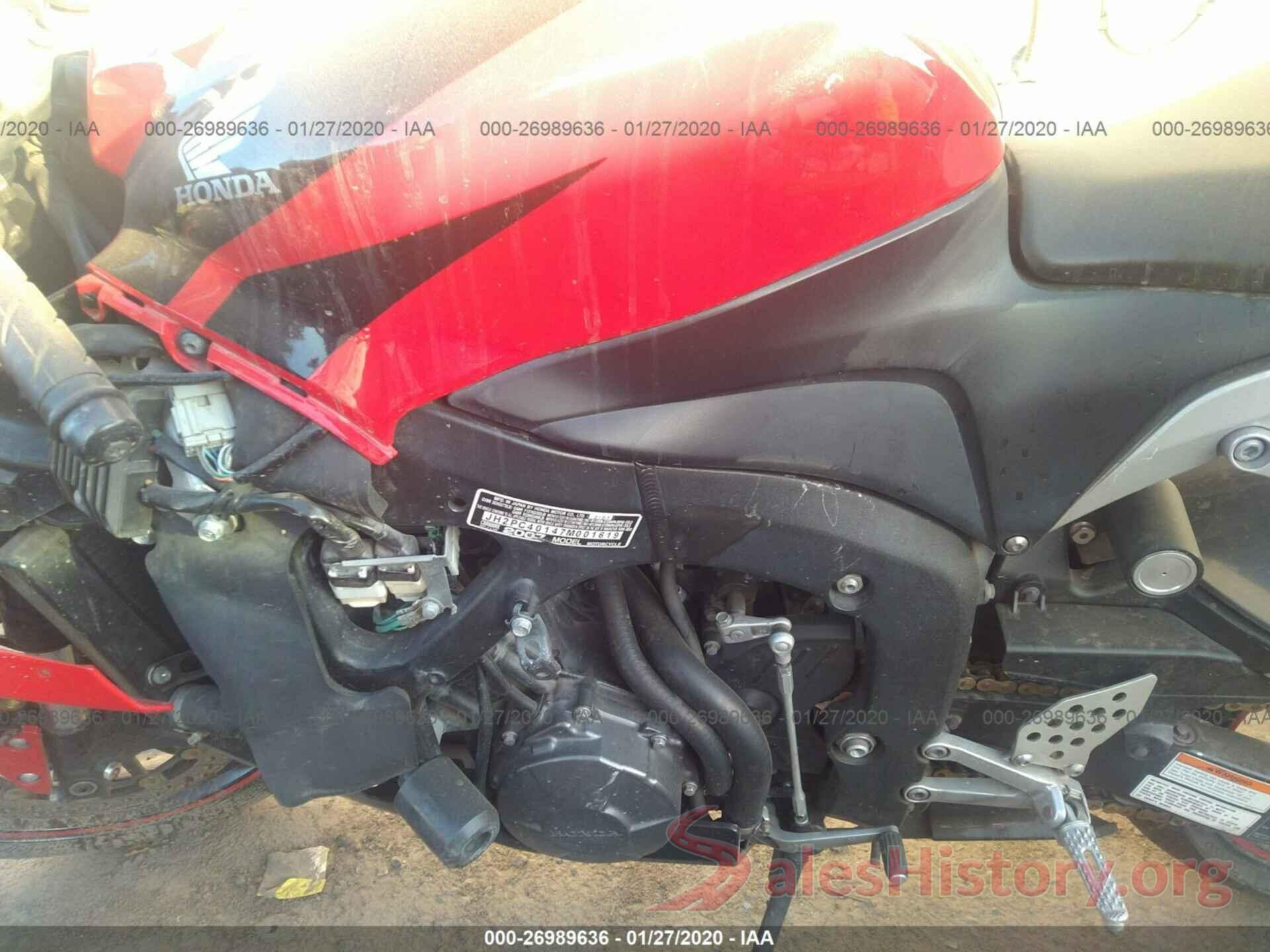 JH2PC40147M001619 2007 HONDA CBR600