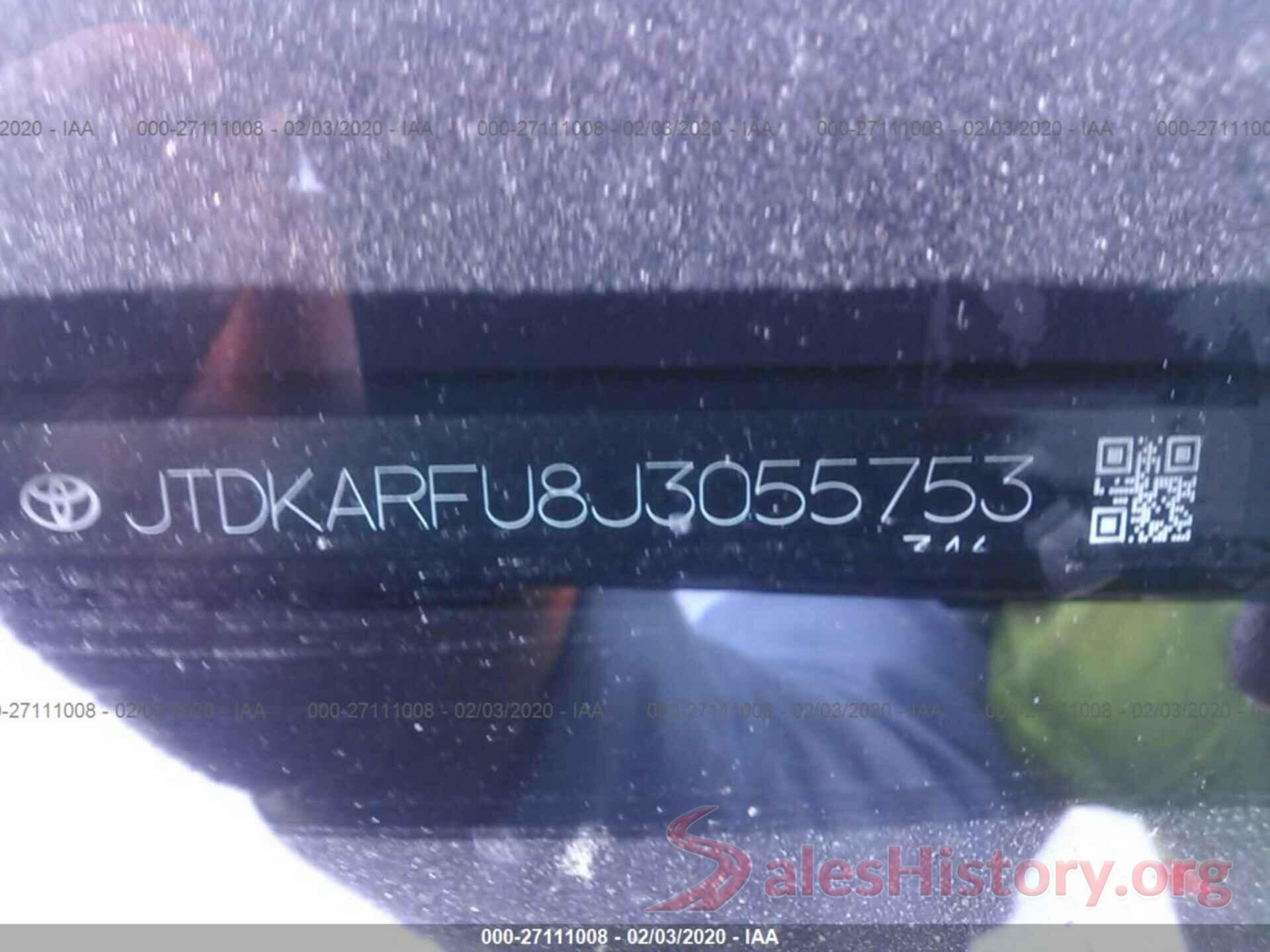 JTDKARFU8J3055753 2018 TOYOTA PRIUS