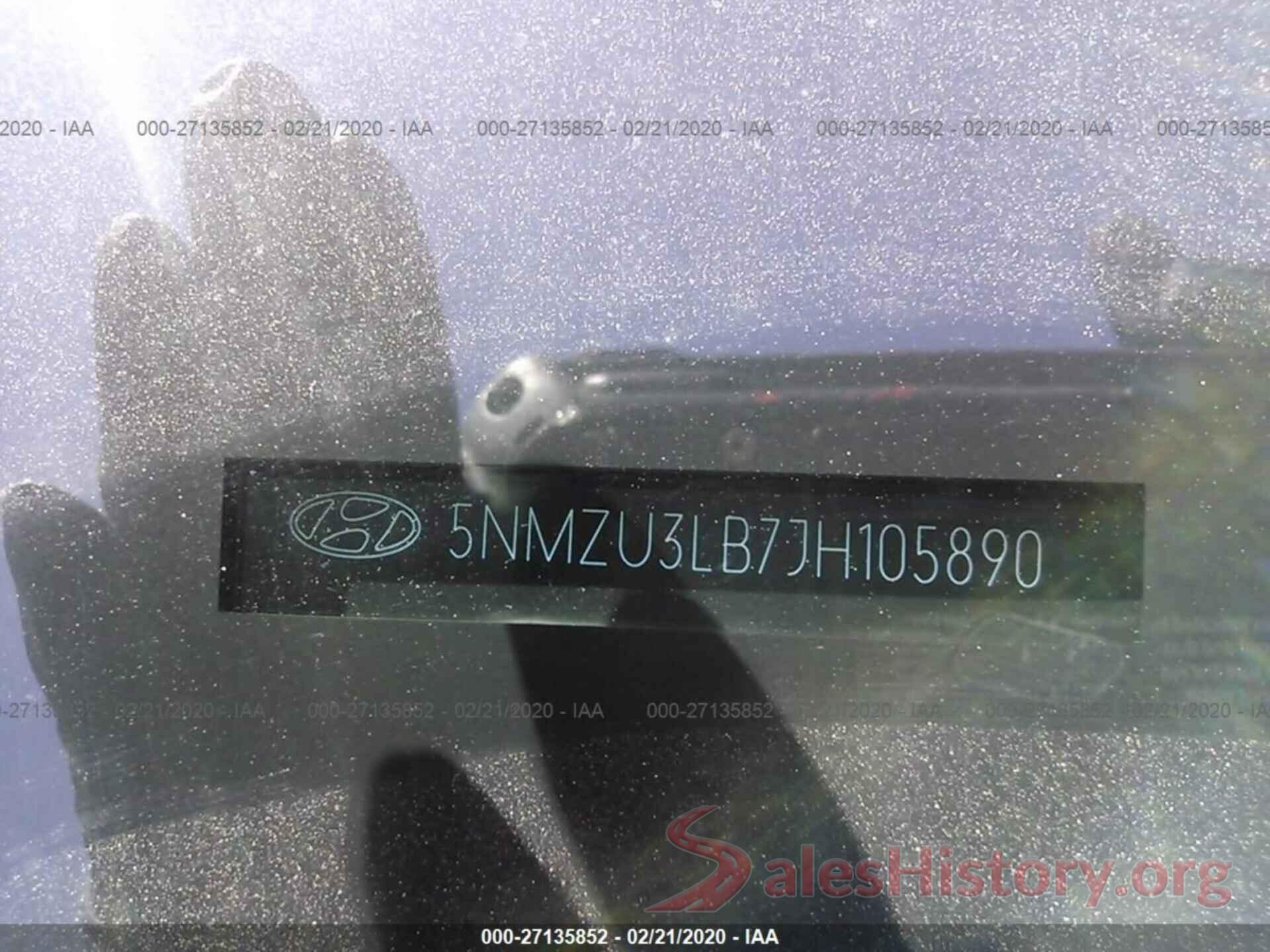 5NMZU3LB7JH105890 2018 HYUNDAI SANTA FE SPORT