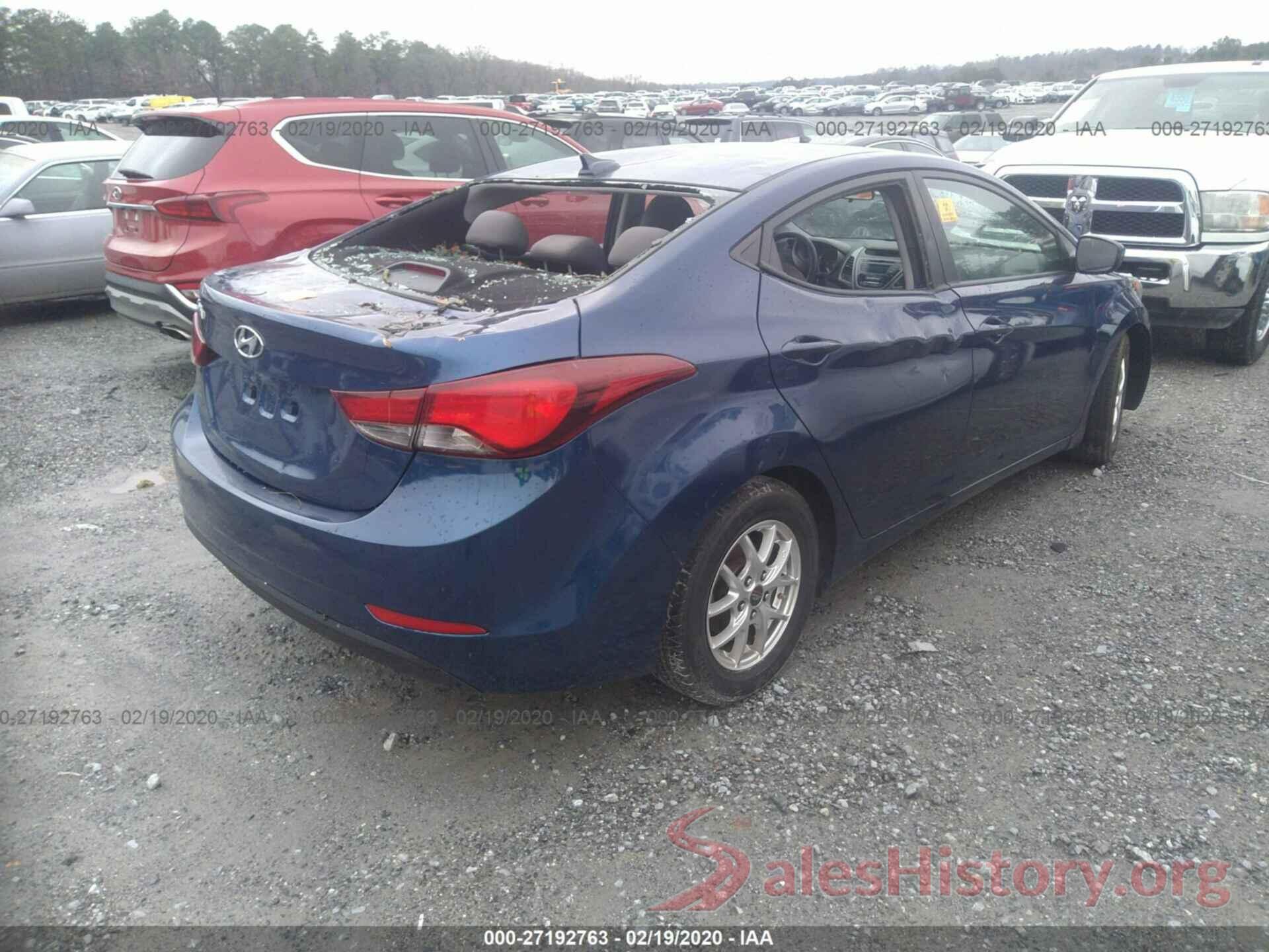 5NPDH4AE3GH692411 2016 HYUNDAI ELANTRA