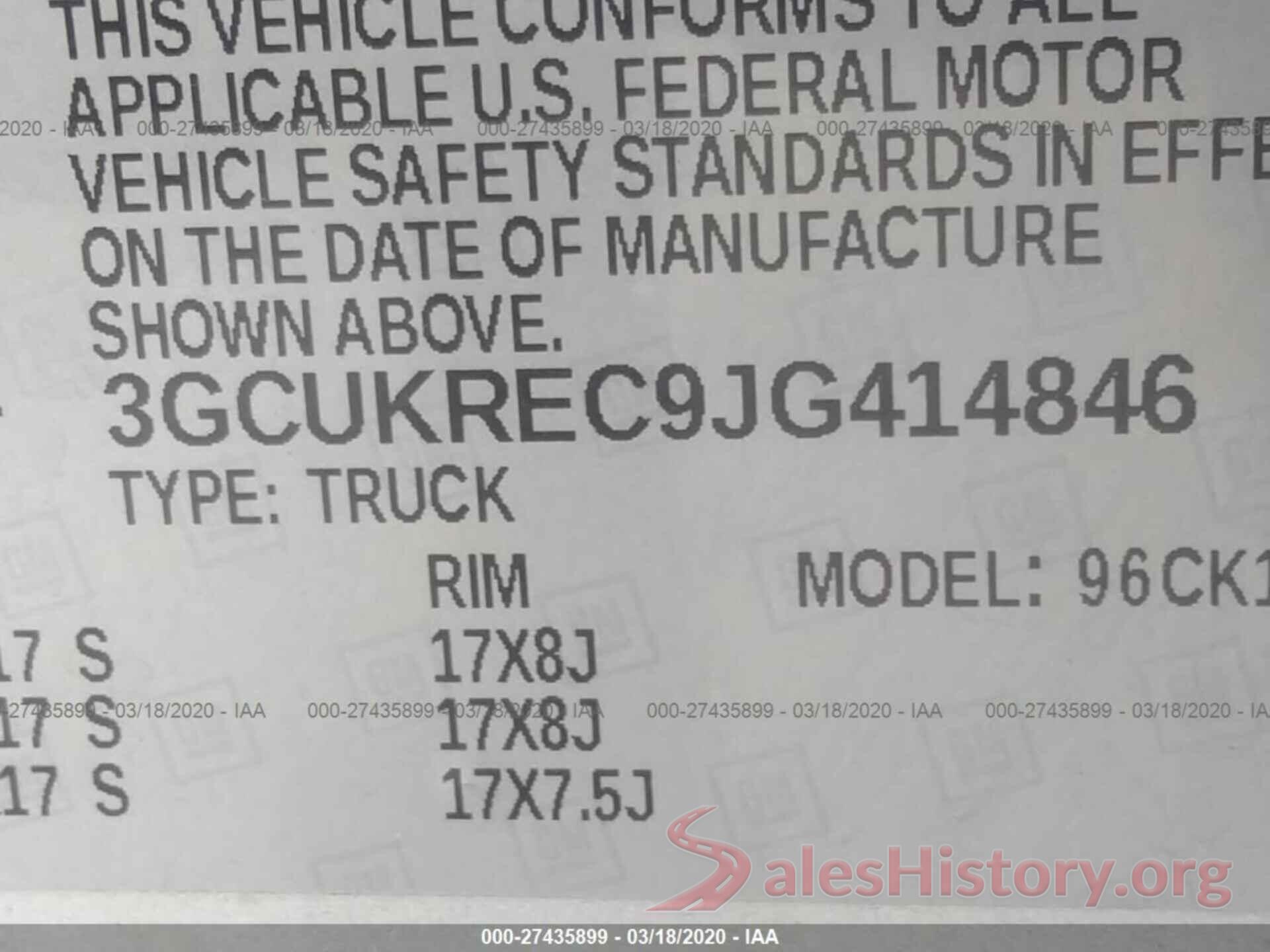 3GCUKREC9JG414846 2018 Chevrolet Silverado