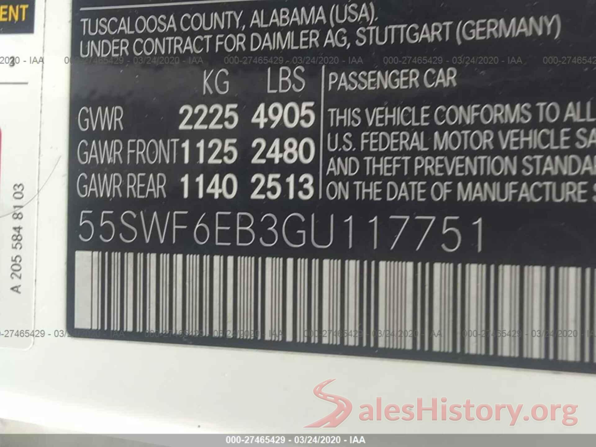 55SWF6EB3GU117751 2016 Mercedes-benz C