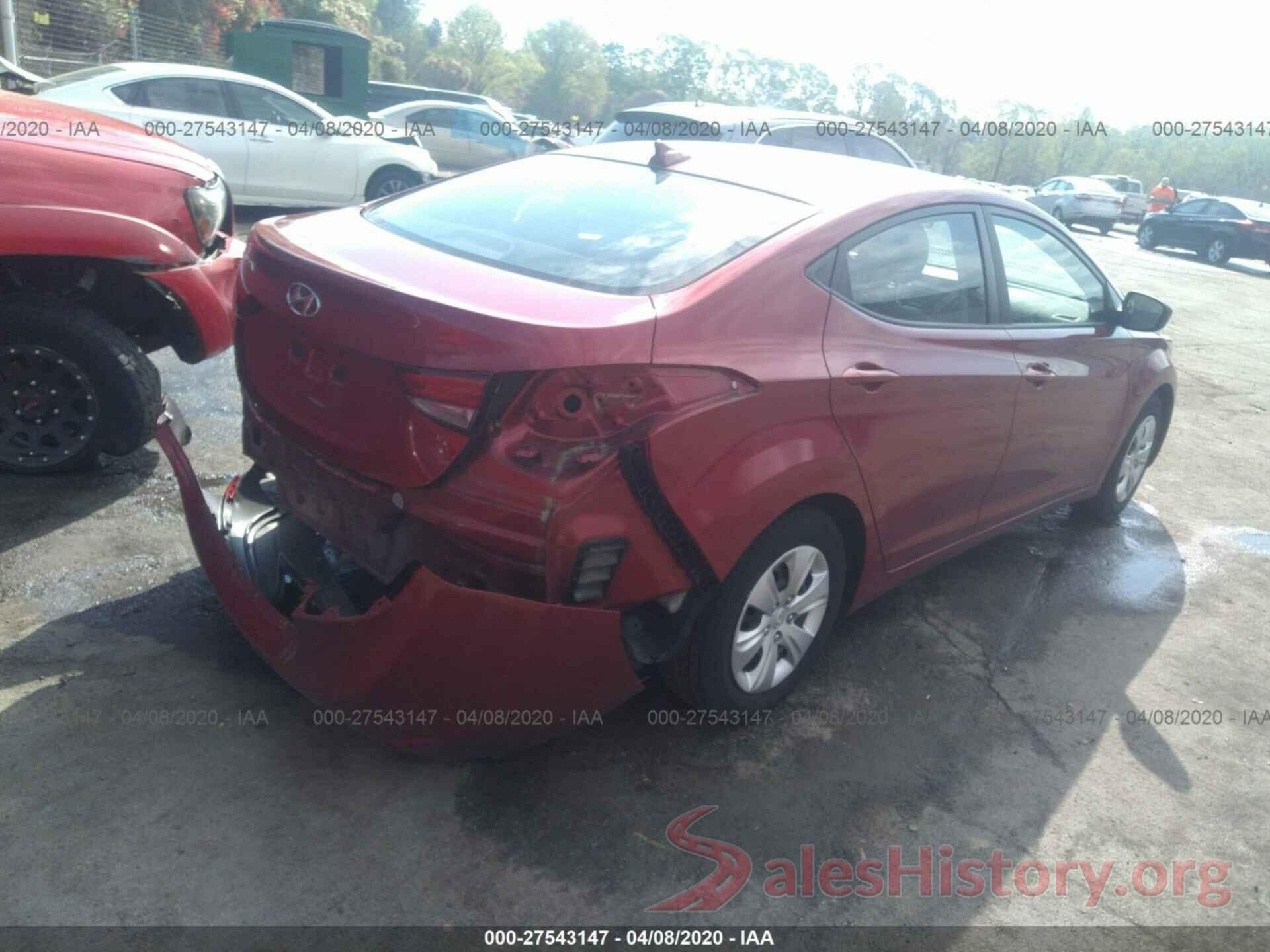 5NPDH4AE0GH751236 2016 HYUNDAI ELANTRA