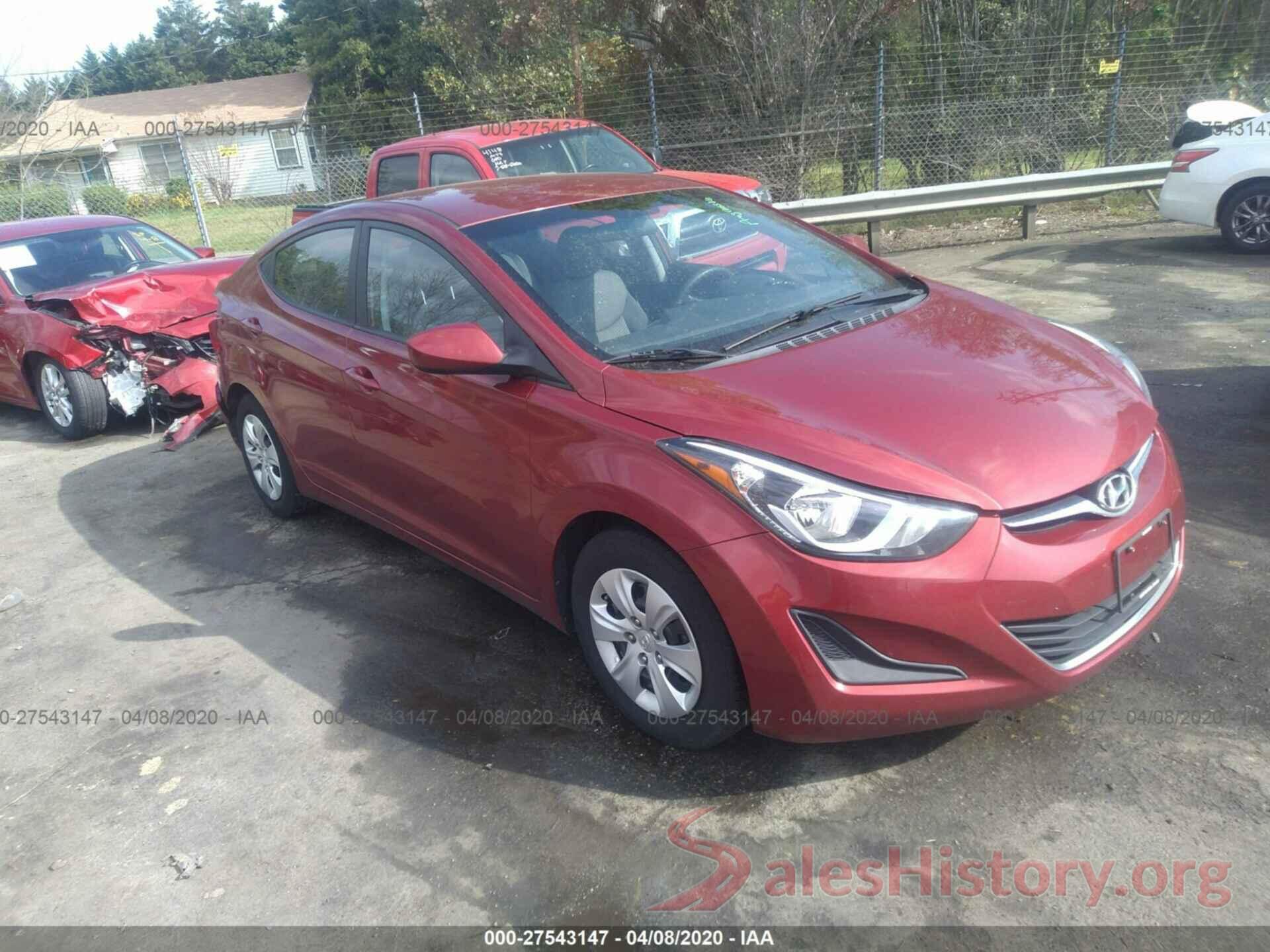 5NPDH4AE0GH751236 2016 HYUNDAI ELANTRA