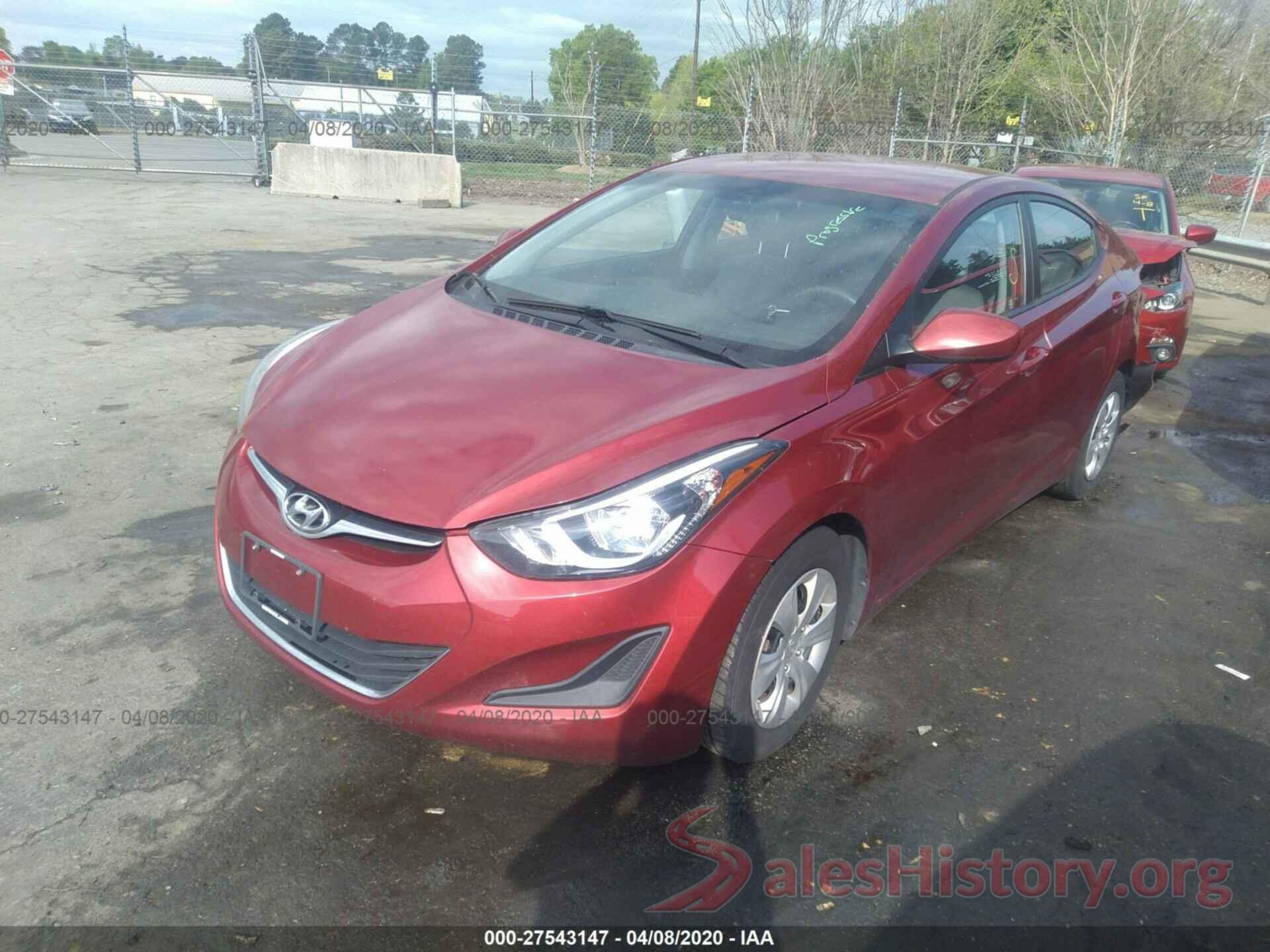 5NPDH4AE0GH751236 2016 HYUNDAI ELANTRA