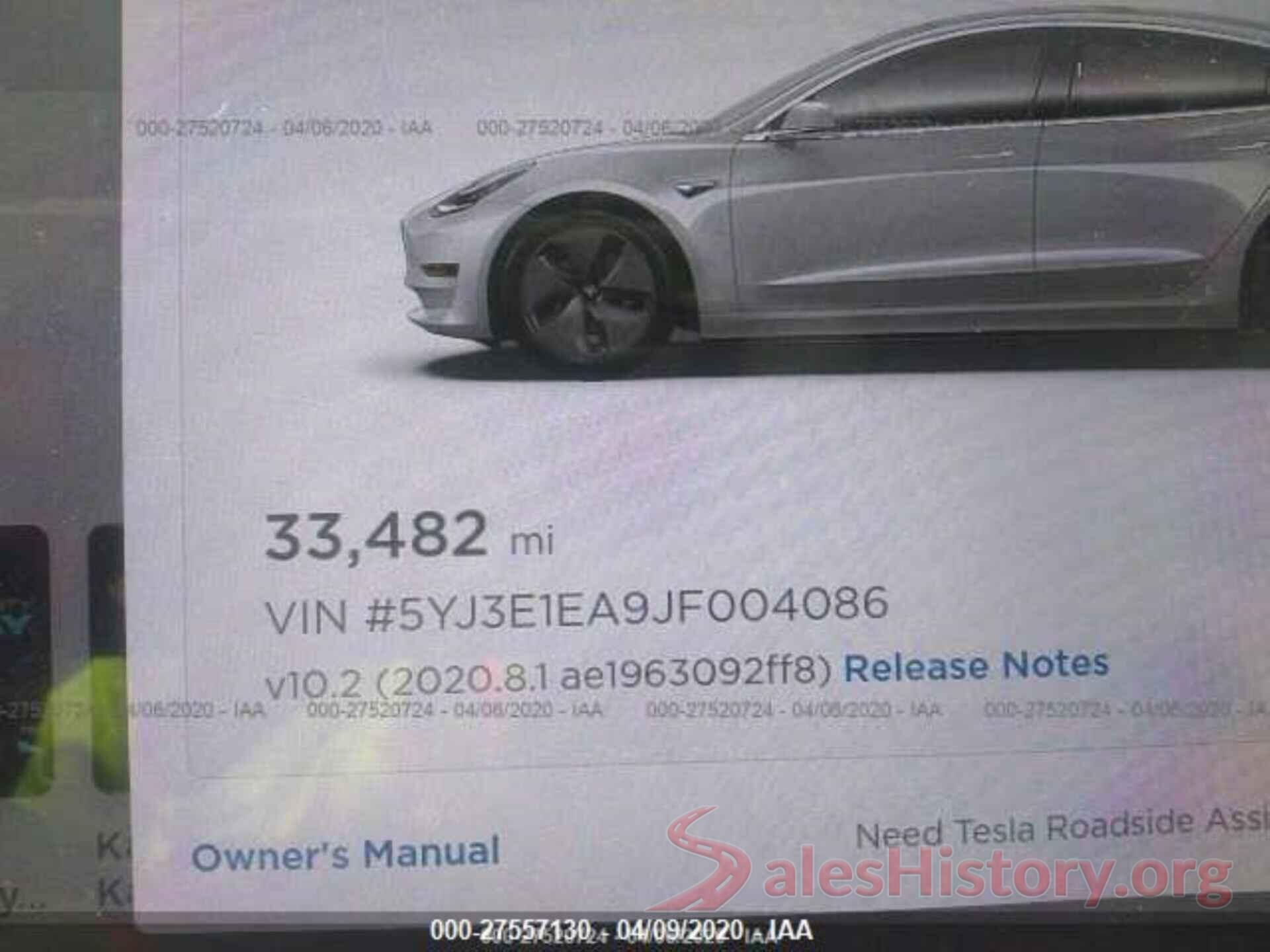 5YJ3E1EA9JF004086 2018 TESLA MODEL 3