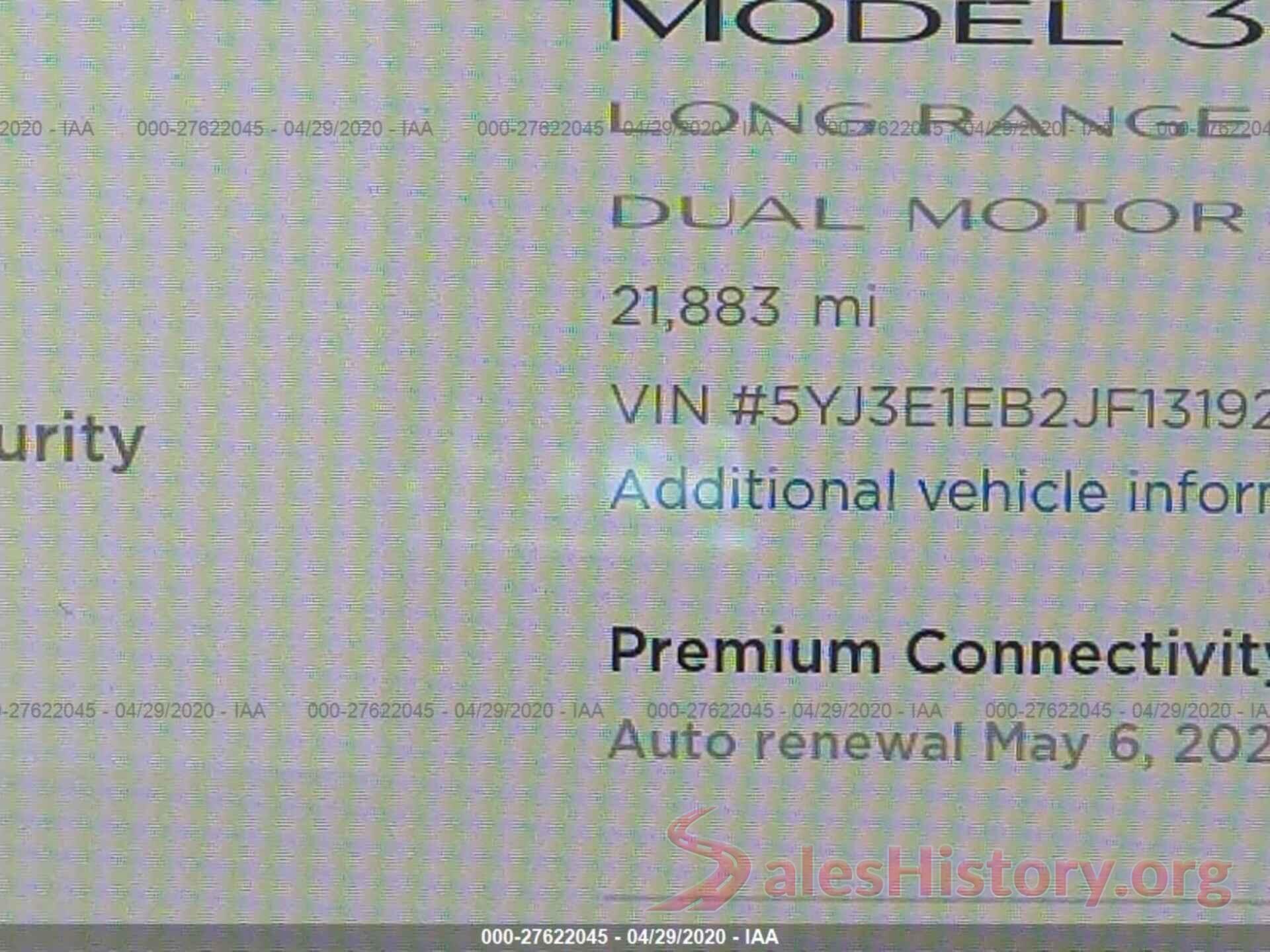 5YJ3E1EB2JF131920 2018 TESLA MODEL 3