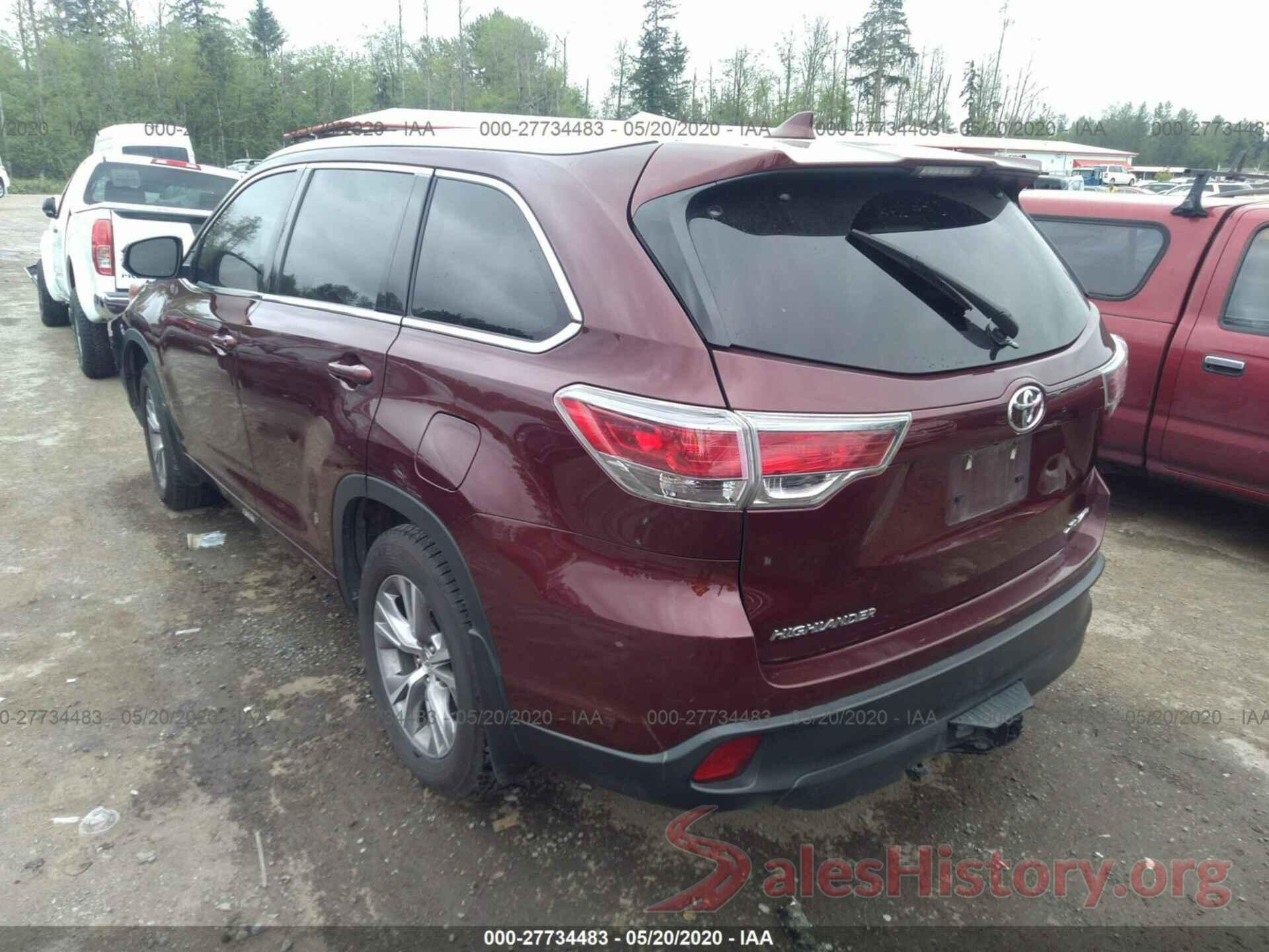 5TDJKRFH8FS133627 2015 TOYOTA HIGHLANDER