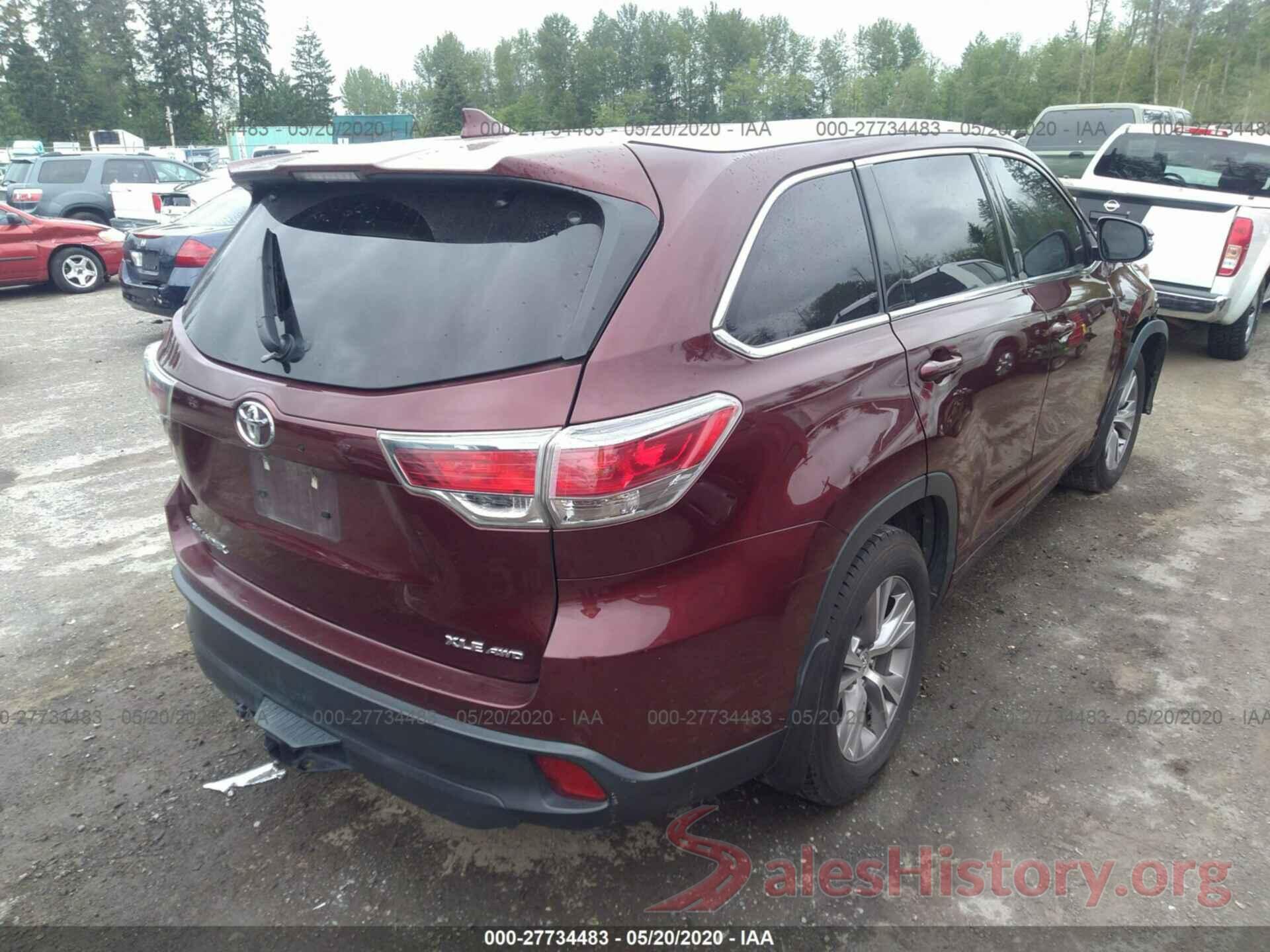 5TDJKRFH8FS133627 2015 TOYOTA HIGHLANDER