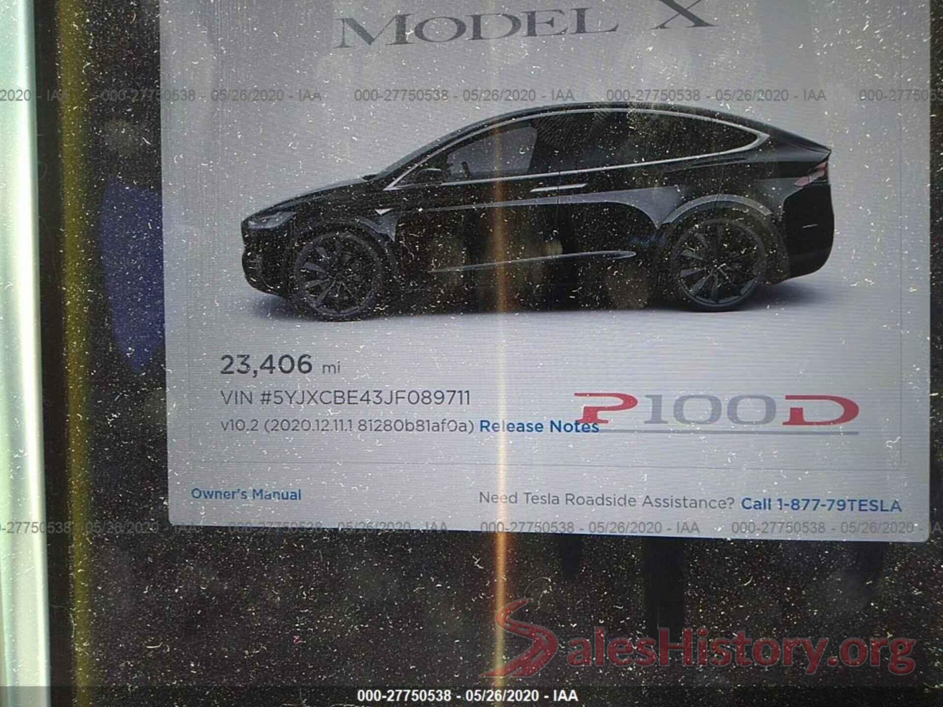 5YJXCBE43JF089711 2018 TESLA MODEL X