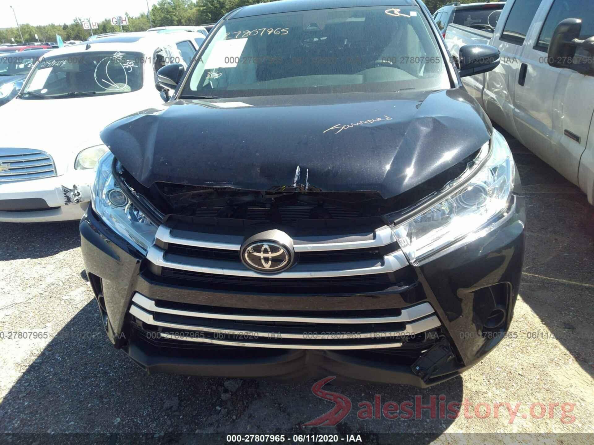 5TDZARFHXKS049888 2019 TOYOTA HIGHLANDER