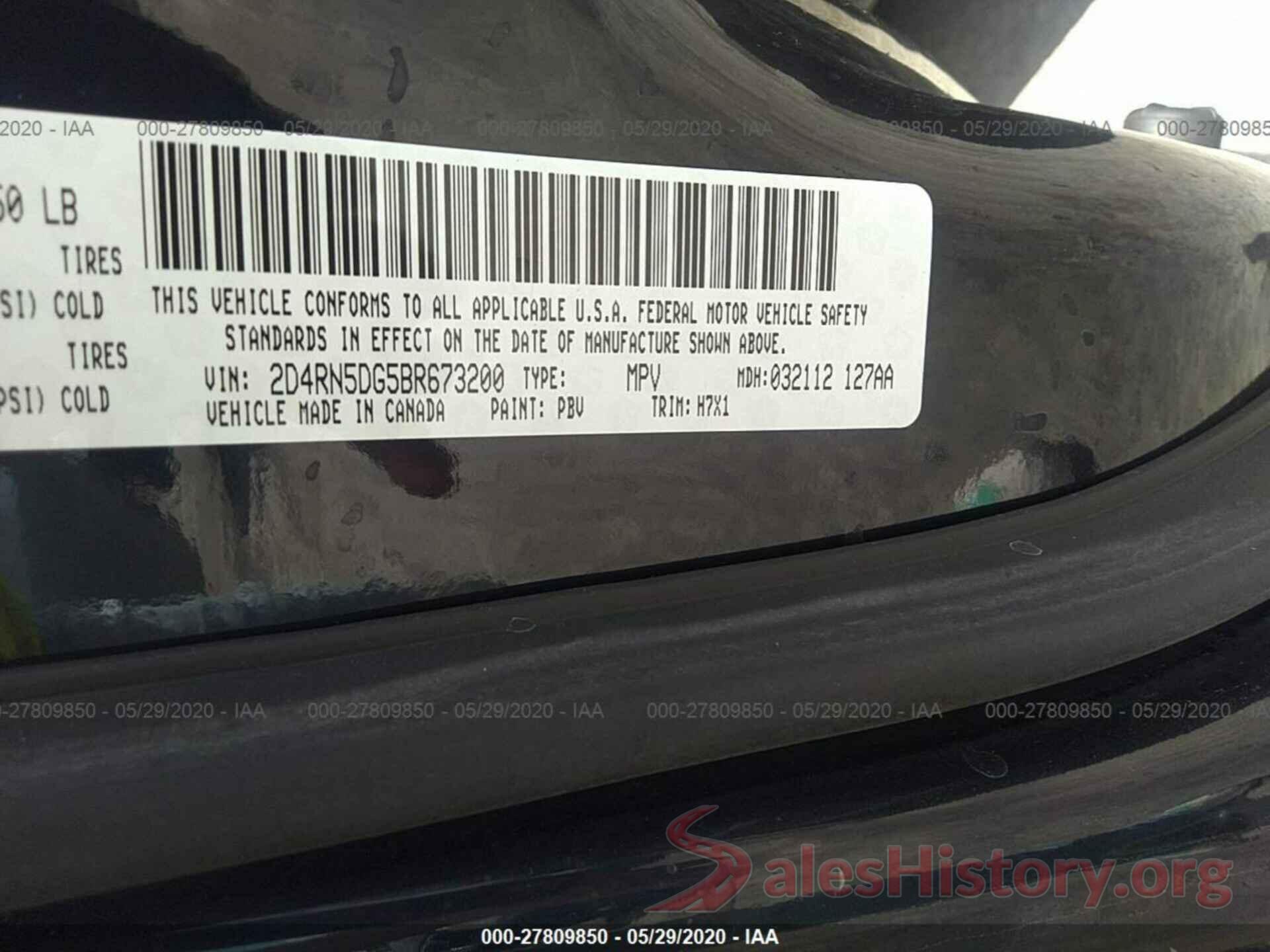 3FA6P0PU0HR376763 2011 Dodge Grand Caravan