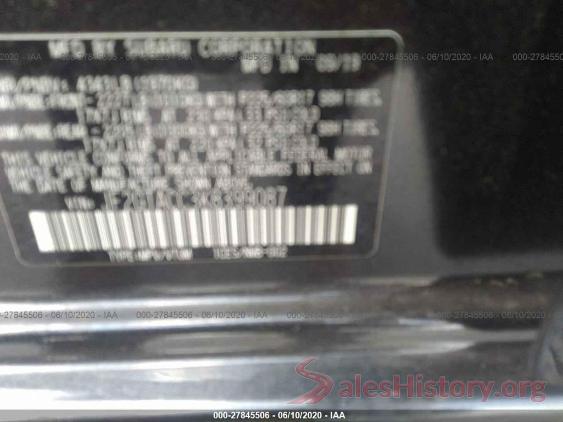 JF2GTACC3K8399087 2019 SUBARU CROSSTREK