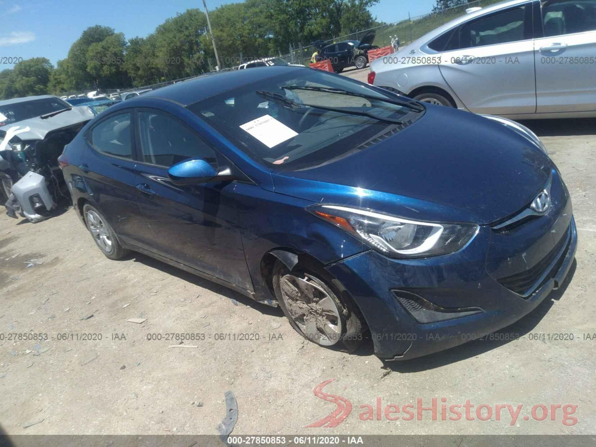 5NPDH4AE9GH710457 2016 Hyundai Elantra