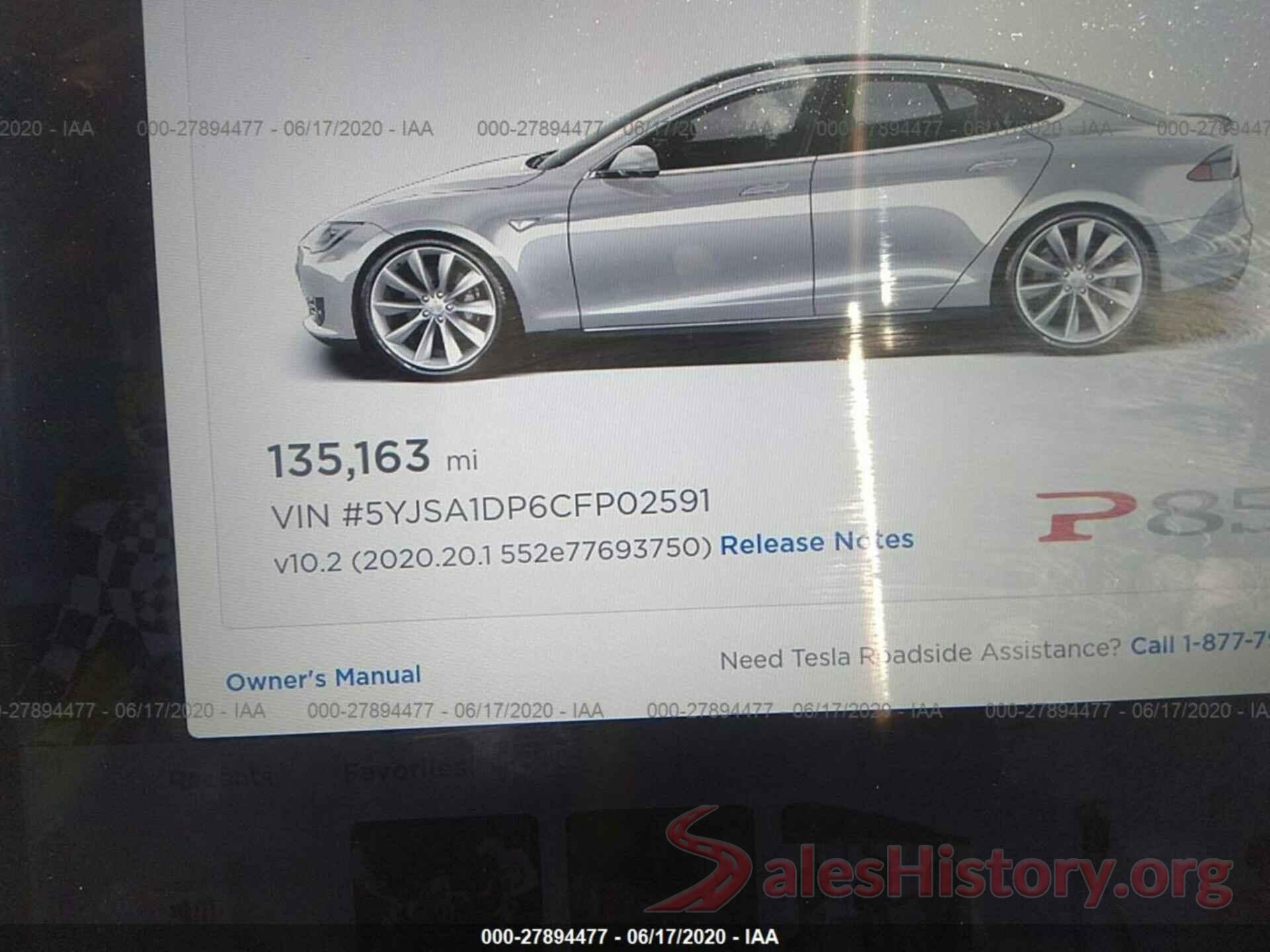 5YJSA1DP6CFP02591 2012 TESLA MODEL S