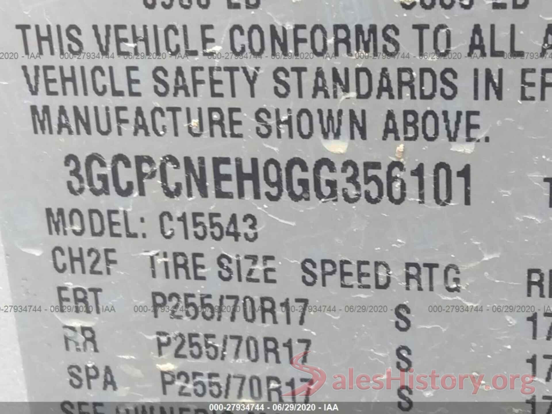 3GCPCNEH9GG356101 2016 Chevrolet Silverado