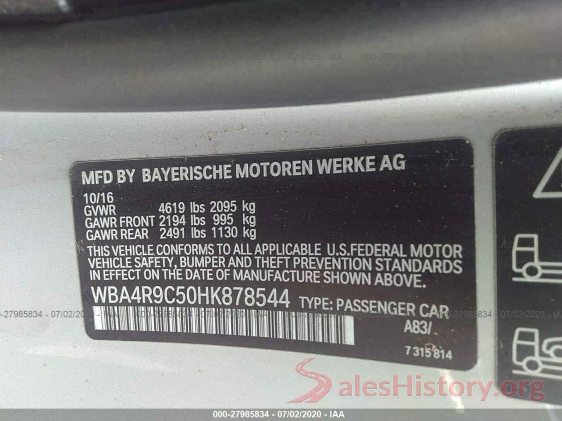 WBA4R9C50HK878544 2017 BMW 4 SERIES